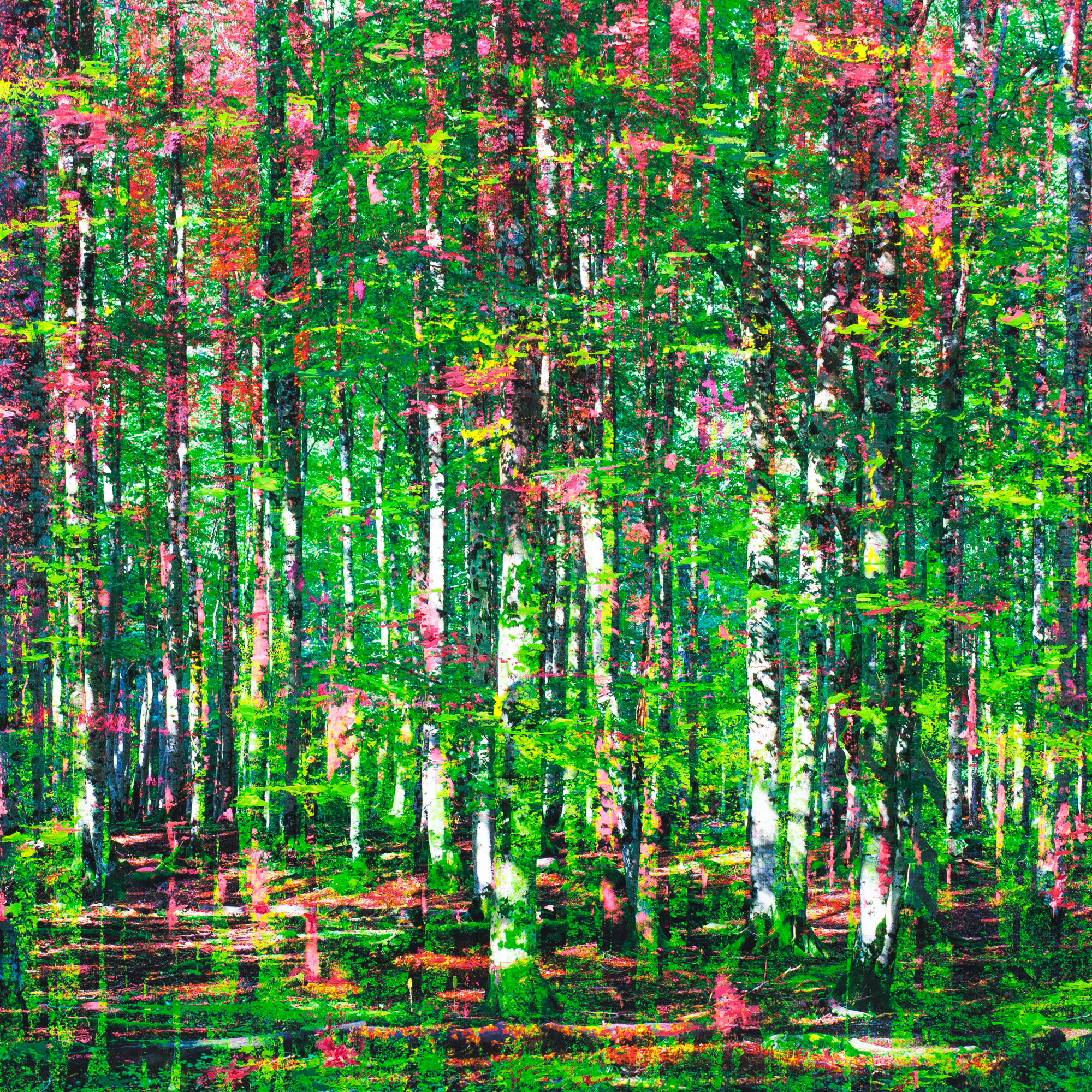 "Dreams that you dream", vert et rose, 130x80cm, 2022