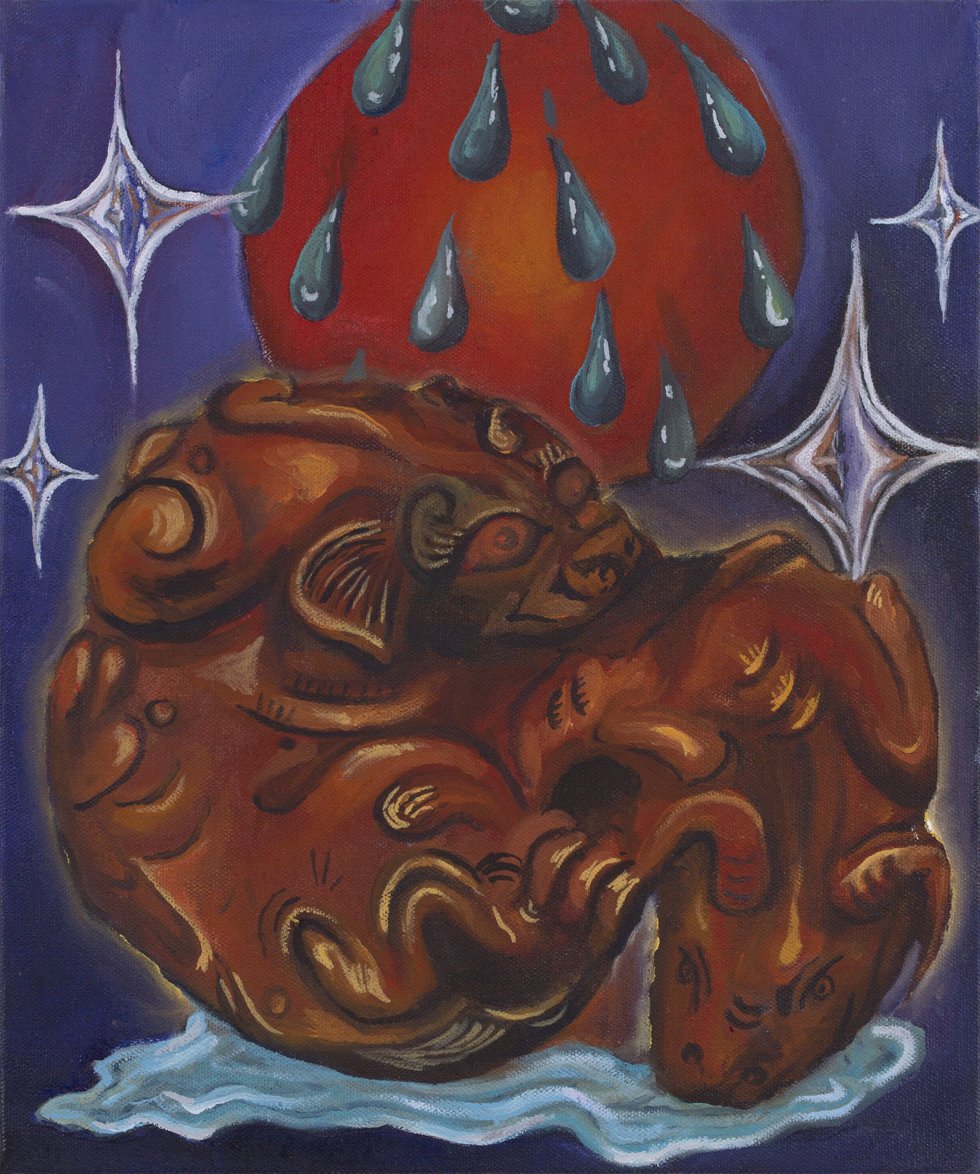 Suanni Eating a Ram (2021), oil on canvas. 30 x 25 cm. Photo: David Paterson