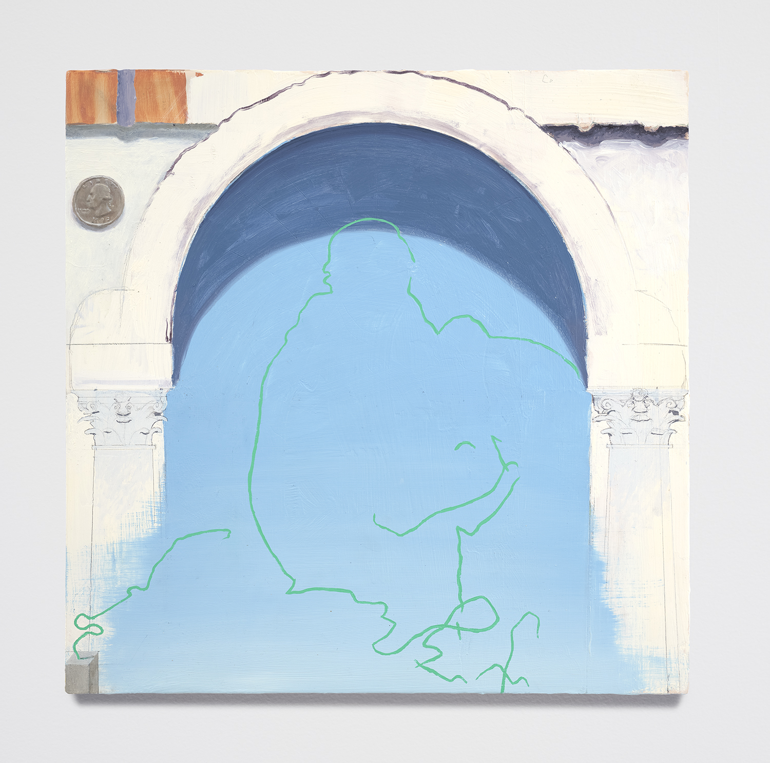 Cerulean Blue Quarter; Oil paint on Panel; 12x12 inches