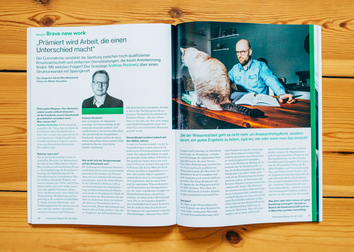 Philosophie Magazine / "Brave new work" cover story / 09/2020