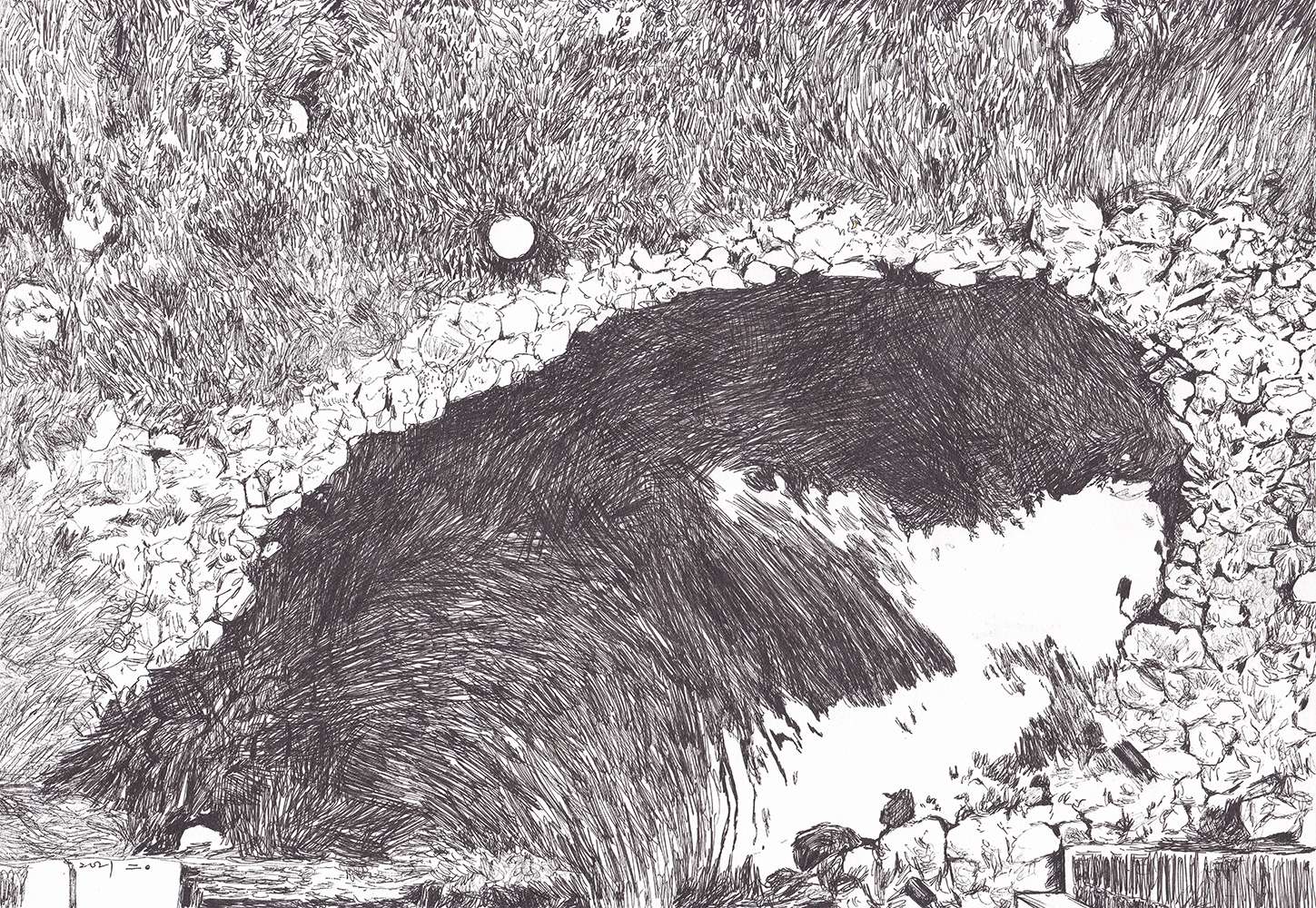 연남동의 연못, 2021, pen on paper, 21*29.7(cm)