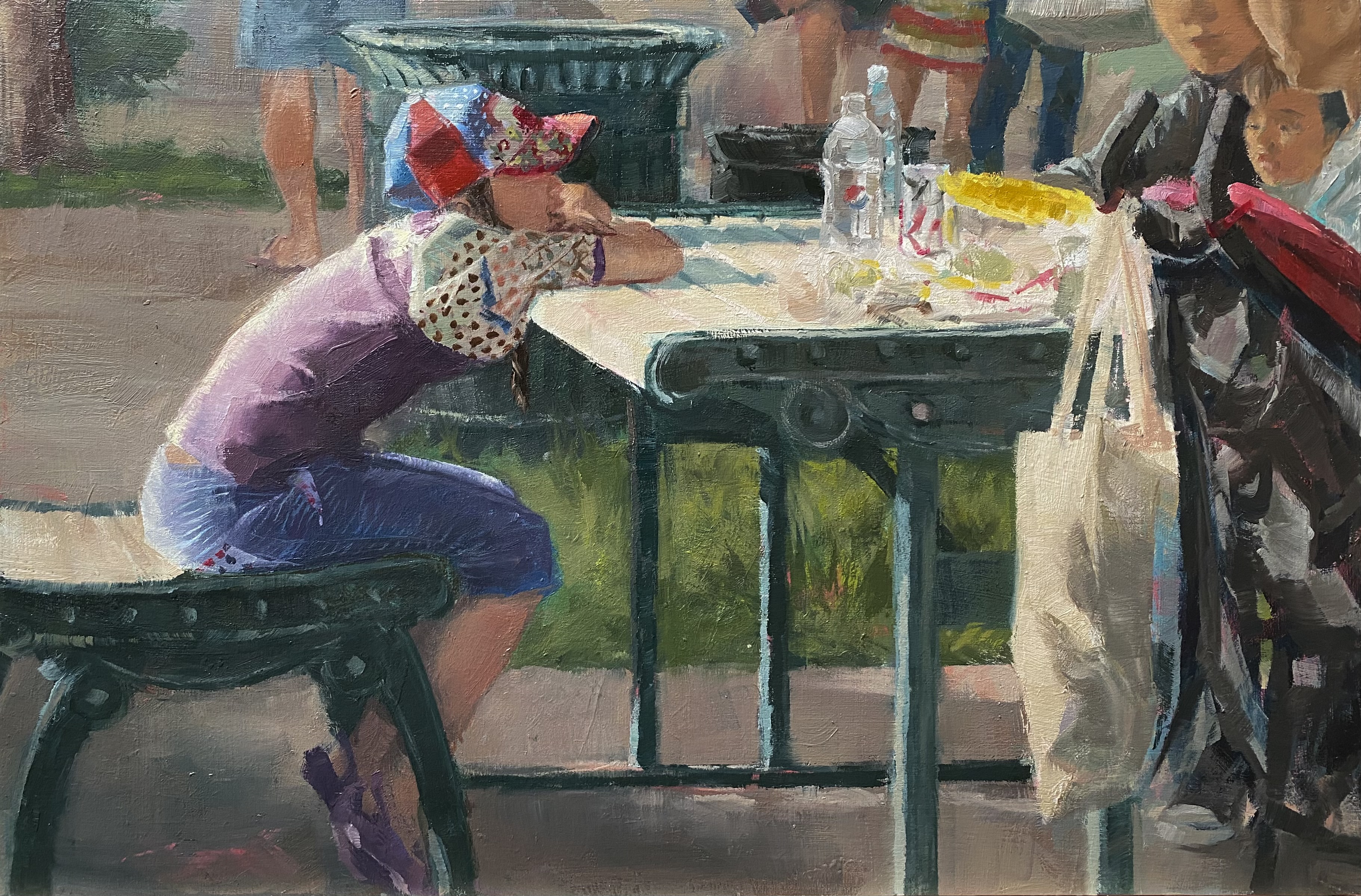 restless afternoon: half-present, 202527 x 40 cm oil on MDF