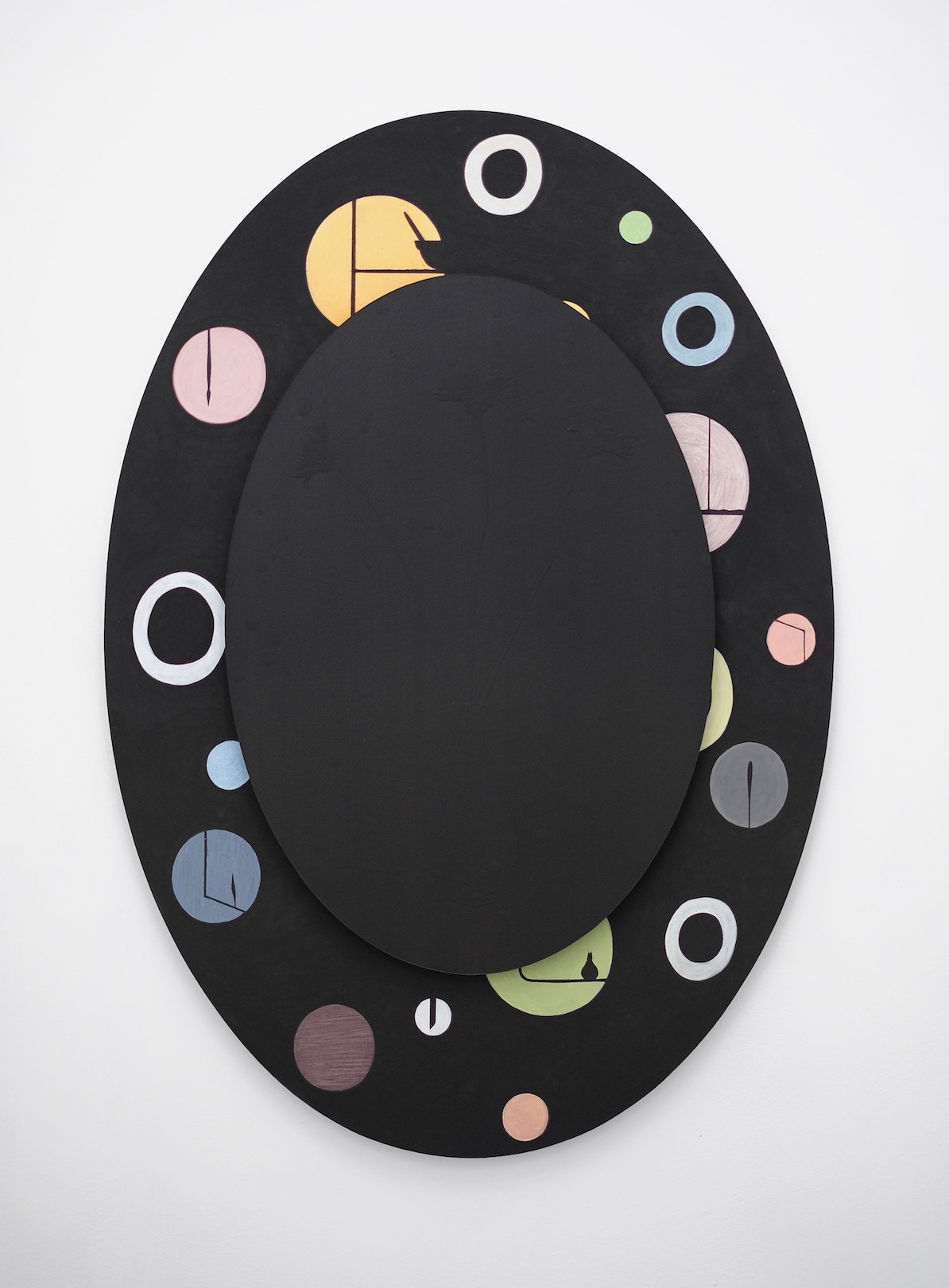 Untitled 2017-2021 acrylic on paper and aluminium 67 x 47 cm