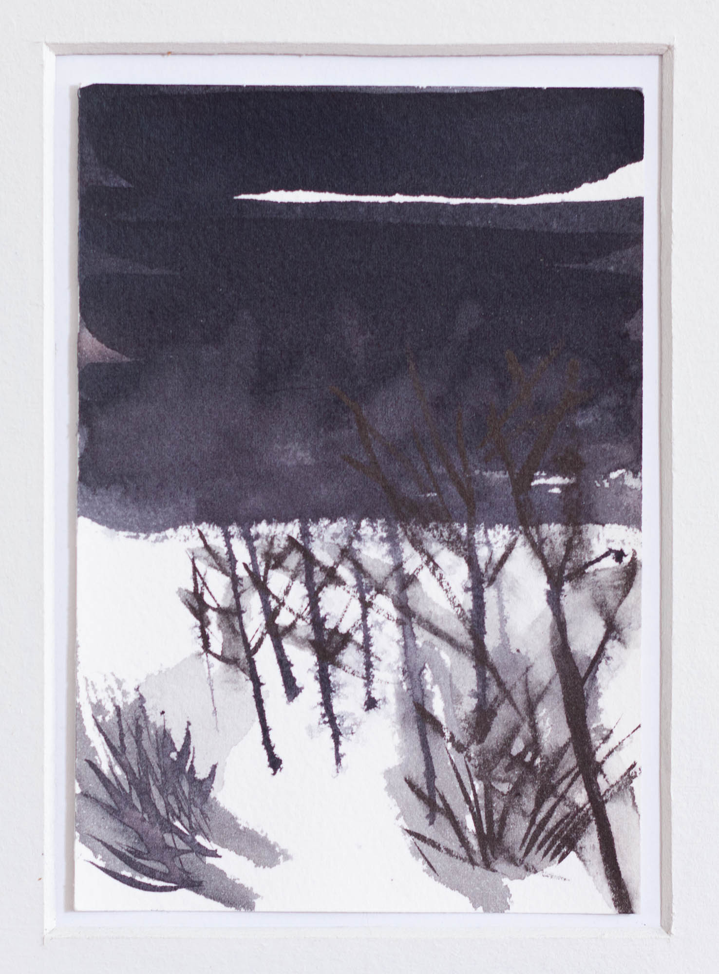 Snowy landscape, Ink, 2018, 23x30,5cm