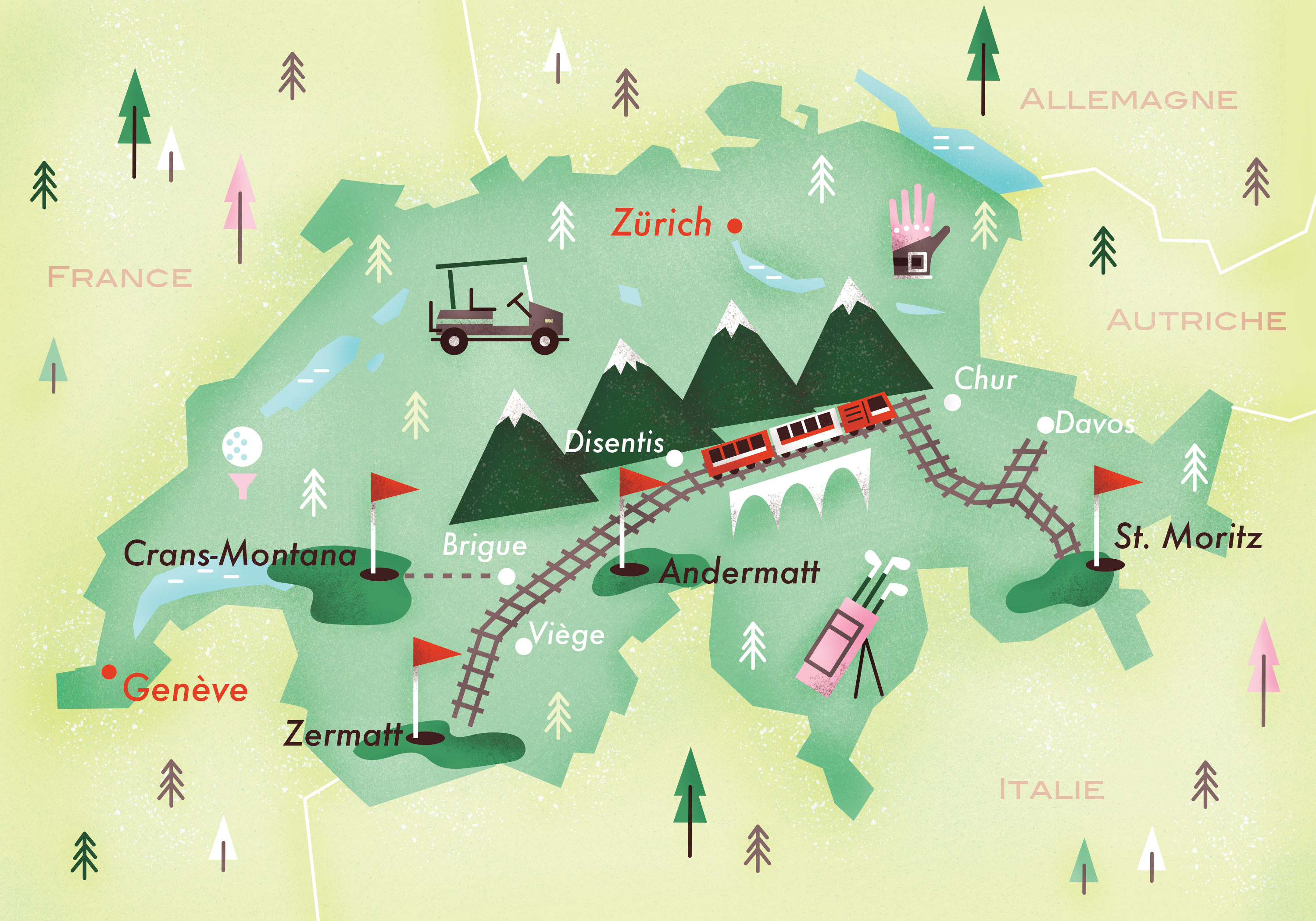 golfent prendront le train.