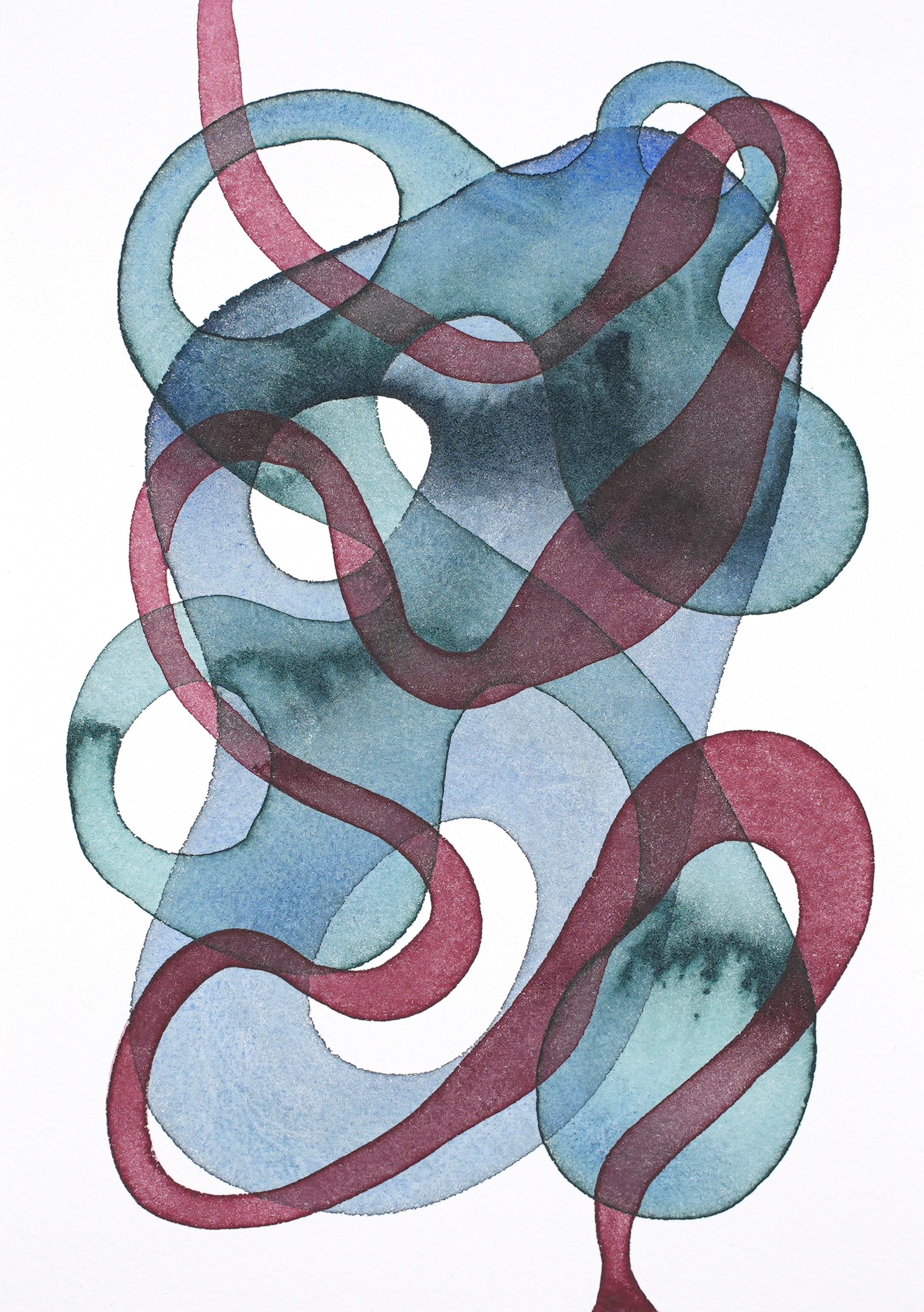 Graphic Score TSL25082608 (2025), watercolor on paper, 14.8 x 21 cm