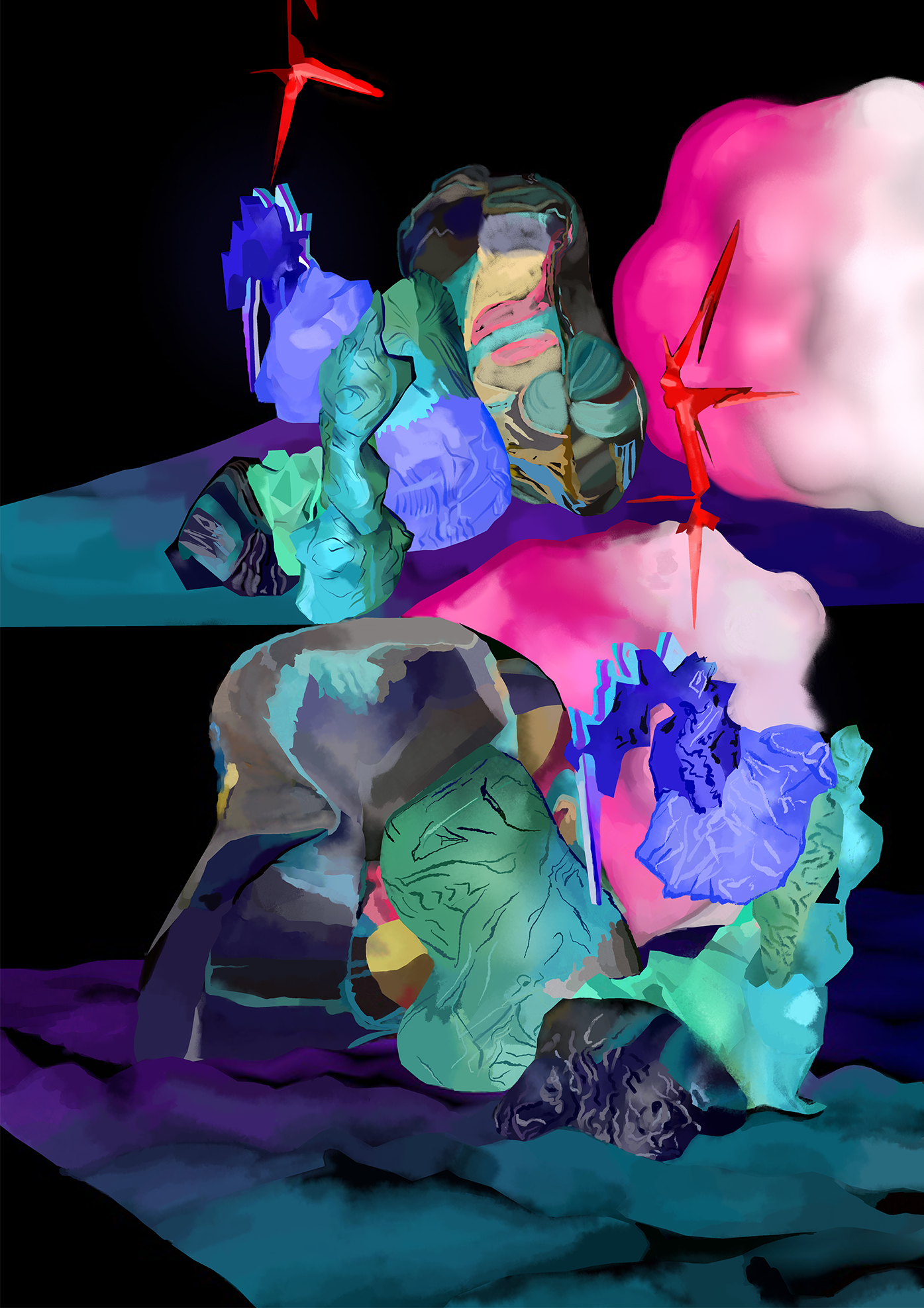 Boulgui Boulga, 200 cm x 292 cm, peinture digitale imprimée