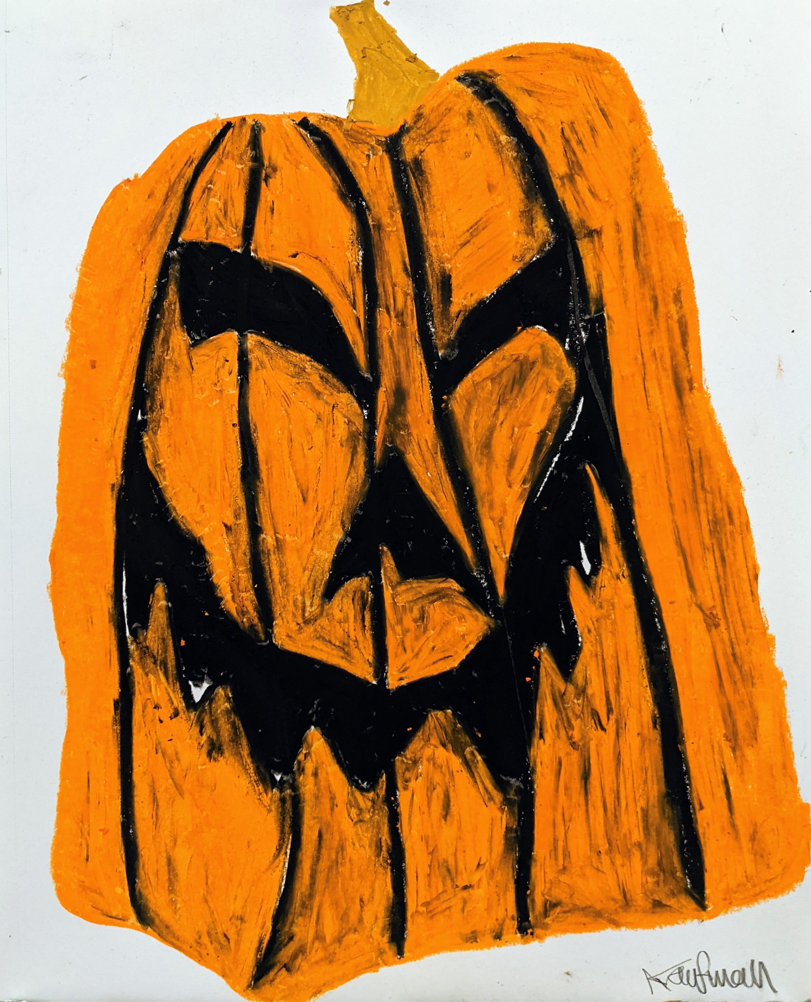 Hollow, oil pastel on paper, 2021.