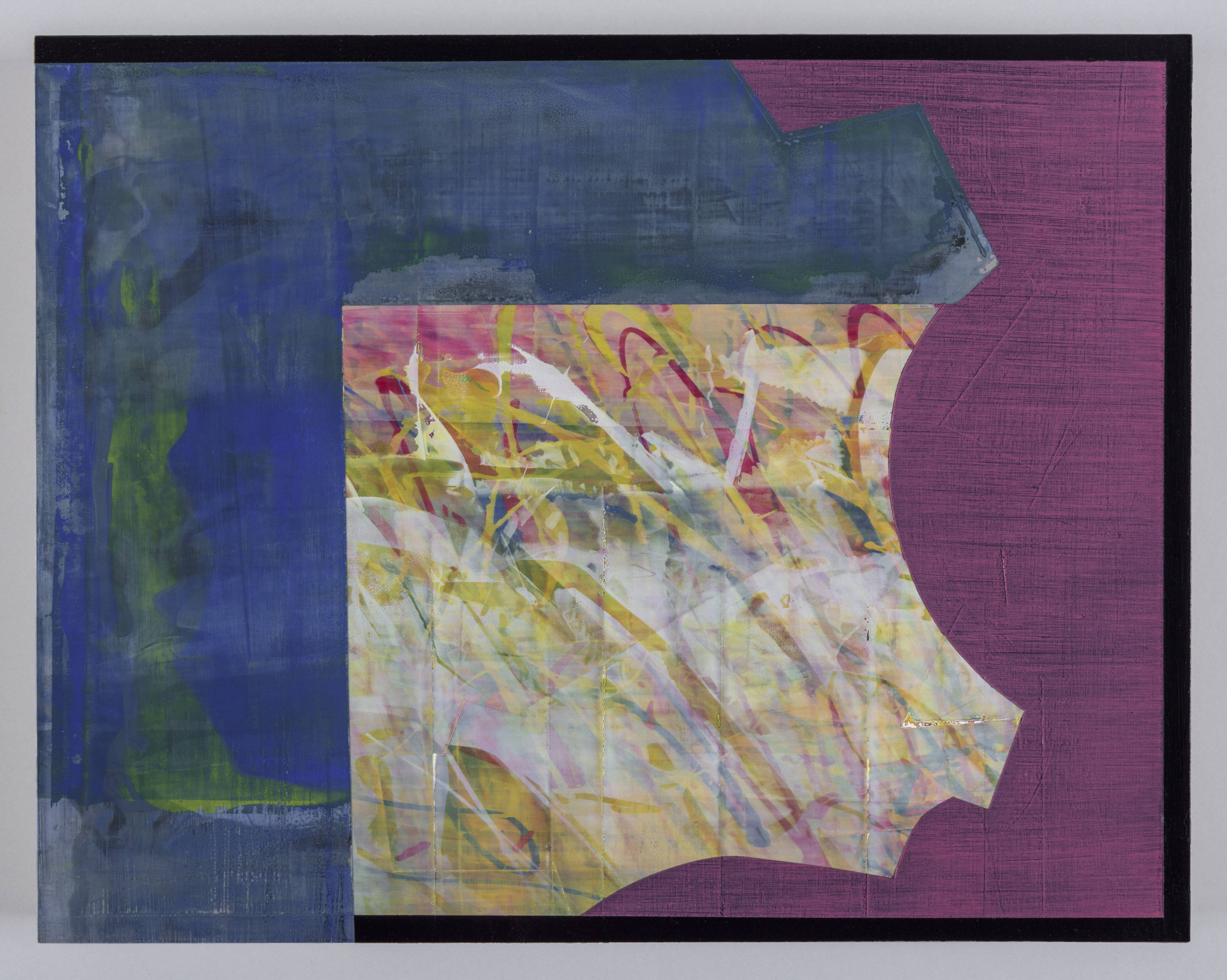 Marauder&rsquo;s Mood, 2020, acrylic and silkscreen on panel, 11 &times; 14&rdquo;.