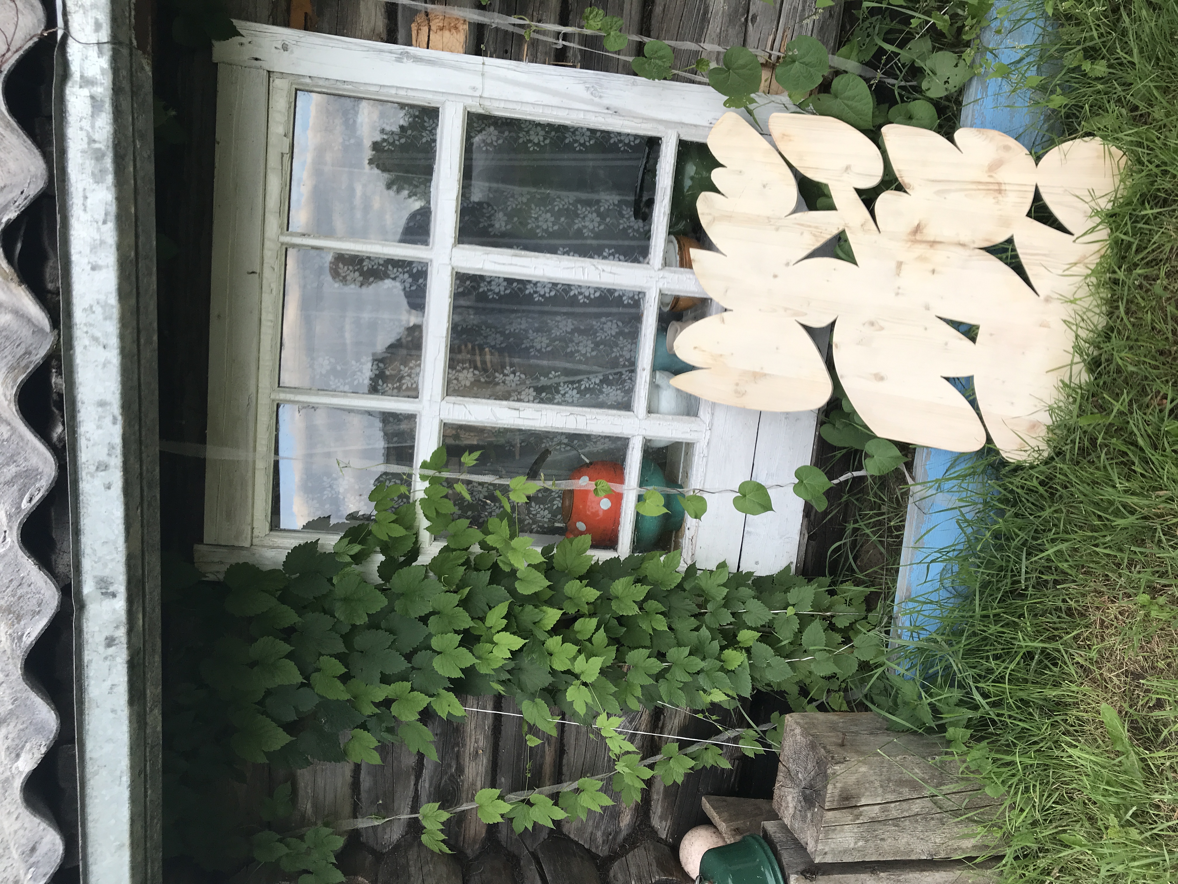 Come summertime, this weathered bathhouse transforms into an artist's den.