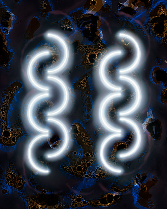 We Predict Ourselves into Existence2018Light drawing and tampered negative, chromogenic print, 40 x 32 inches