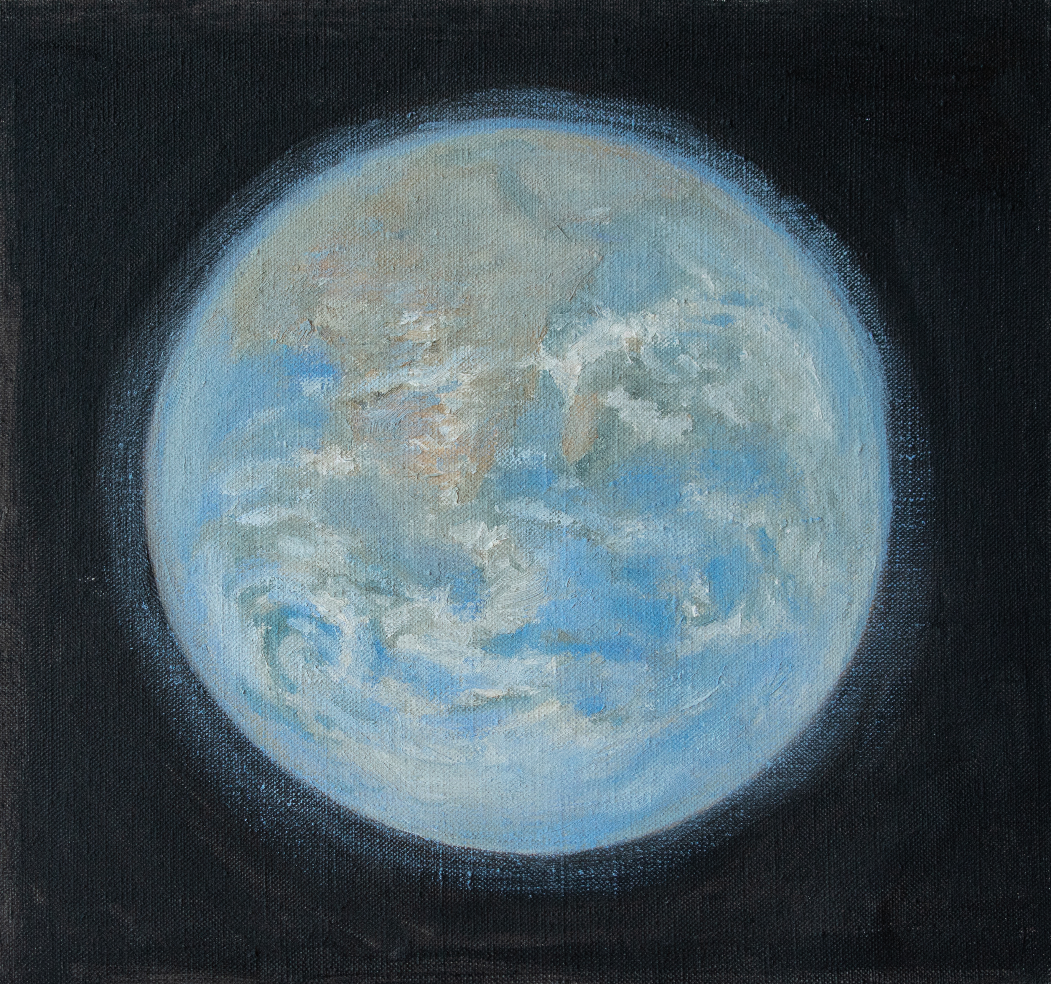 La Tierra (Vista de la Luna) | Earth (as Seen From The Moon) [2020], oil on linen, 27 cm x 29 cm