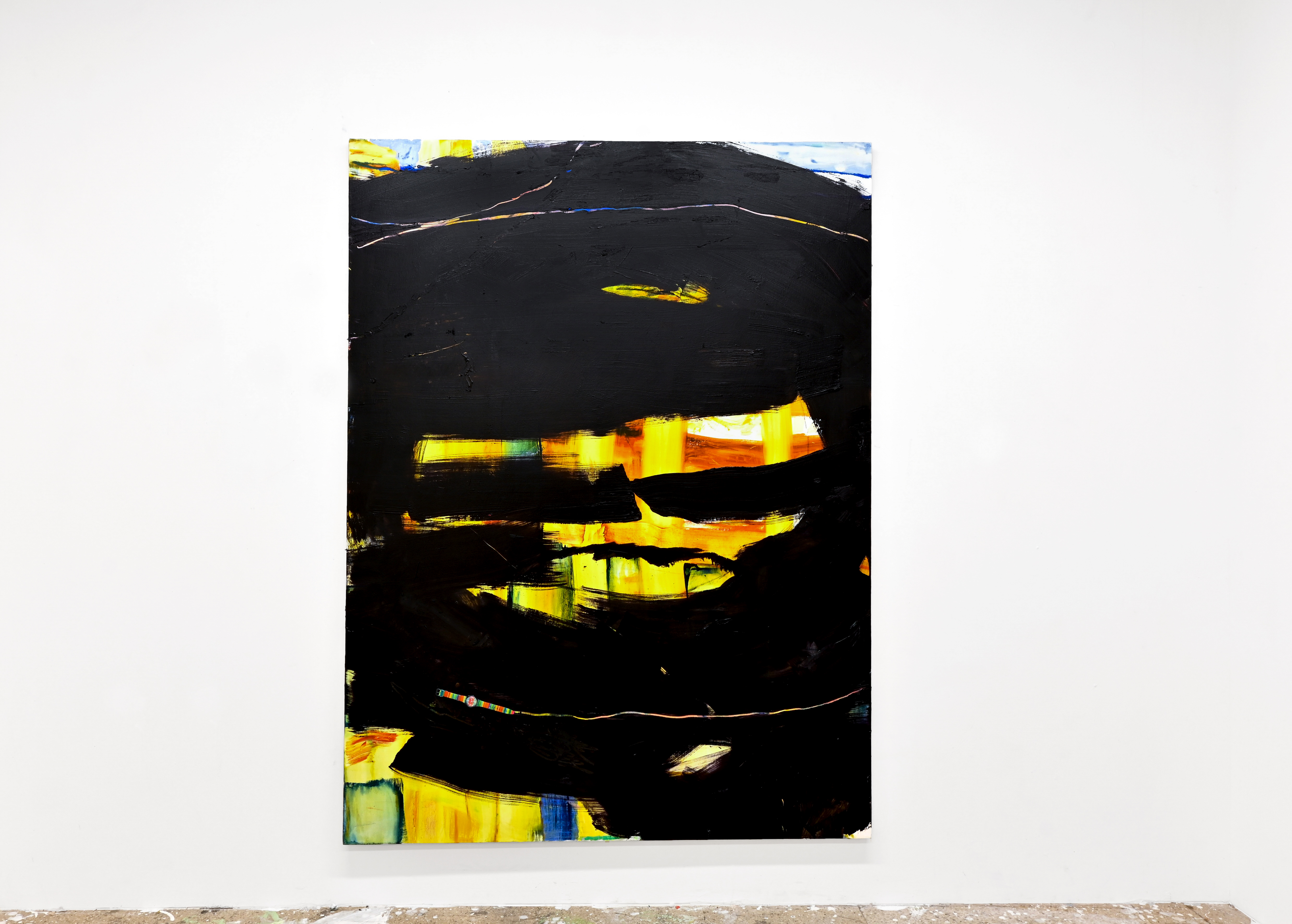  Working Blinds   60"x90"  oil ,charcoal, watch on canvas