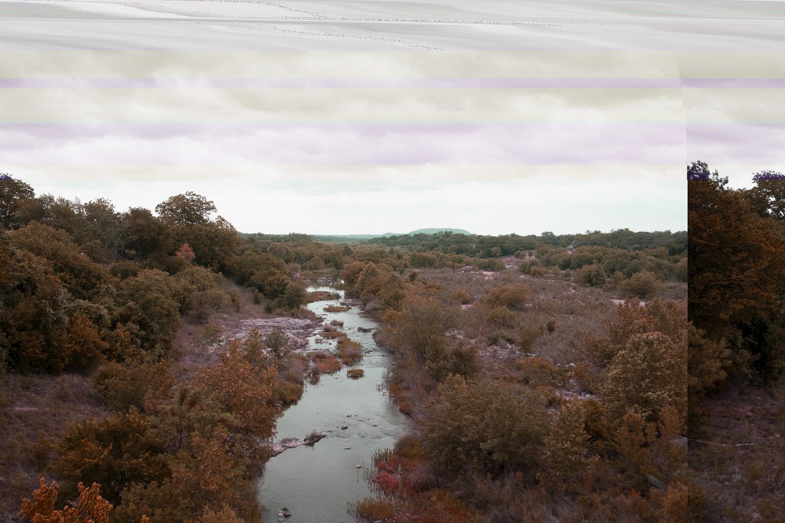 Looking east at the LLano River from the Roy B. Inks Bridge, LLano.
