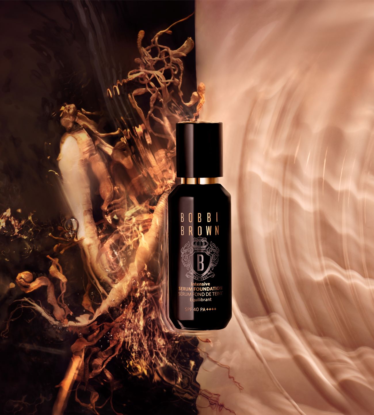 KMA stylist Rachel Haas creates a dynamic setting for Bobbi Brown Intensive Serum Foundation