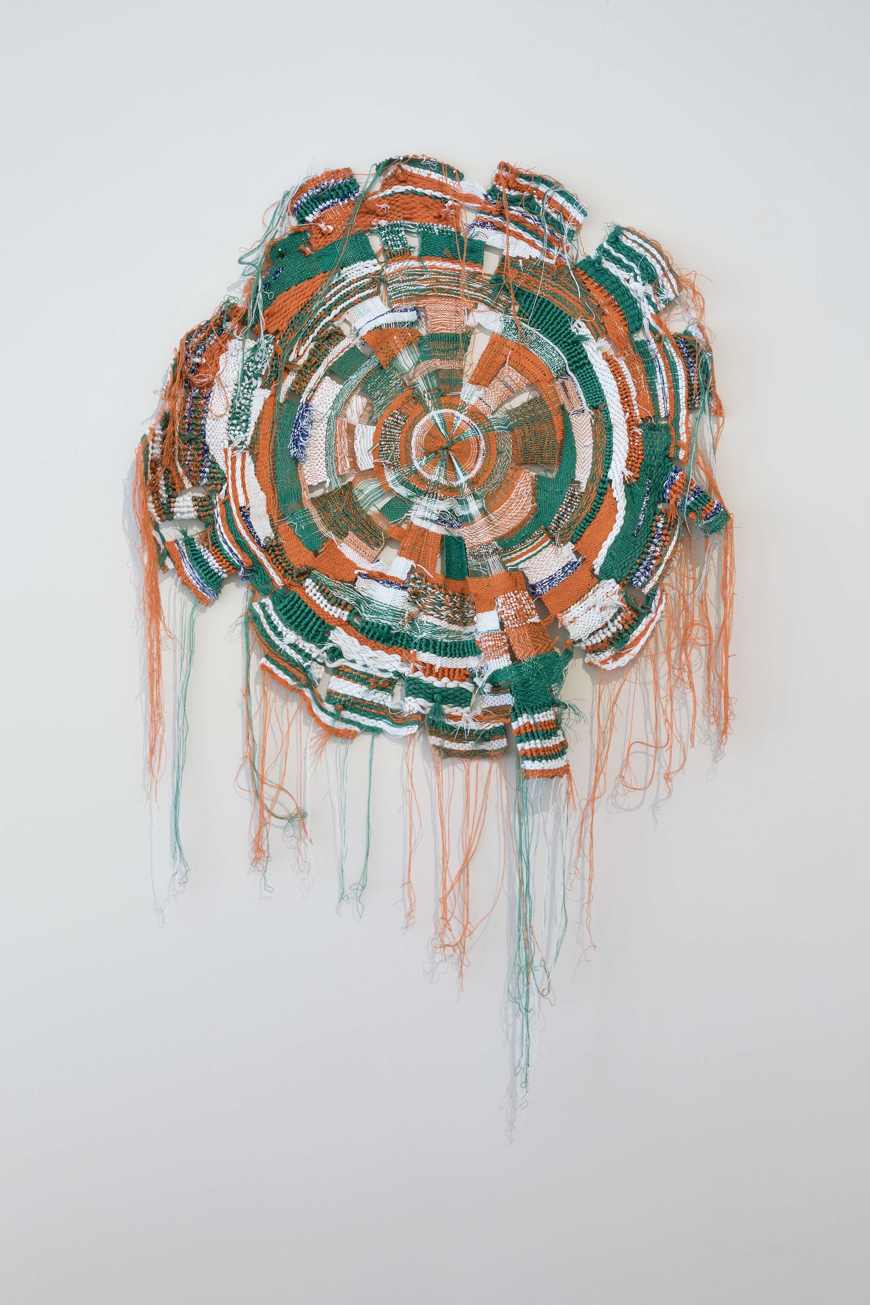 Sanne Vaassen, woven by Naushad Ali, from the series FLAGS, 2018, rewoven flag, India, 35" x 23."