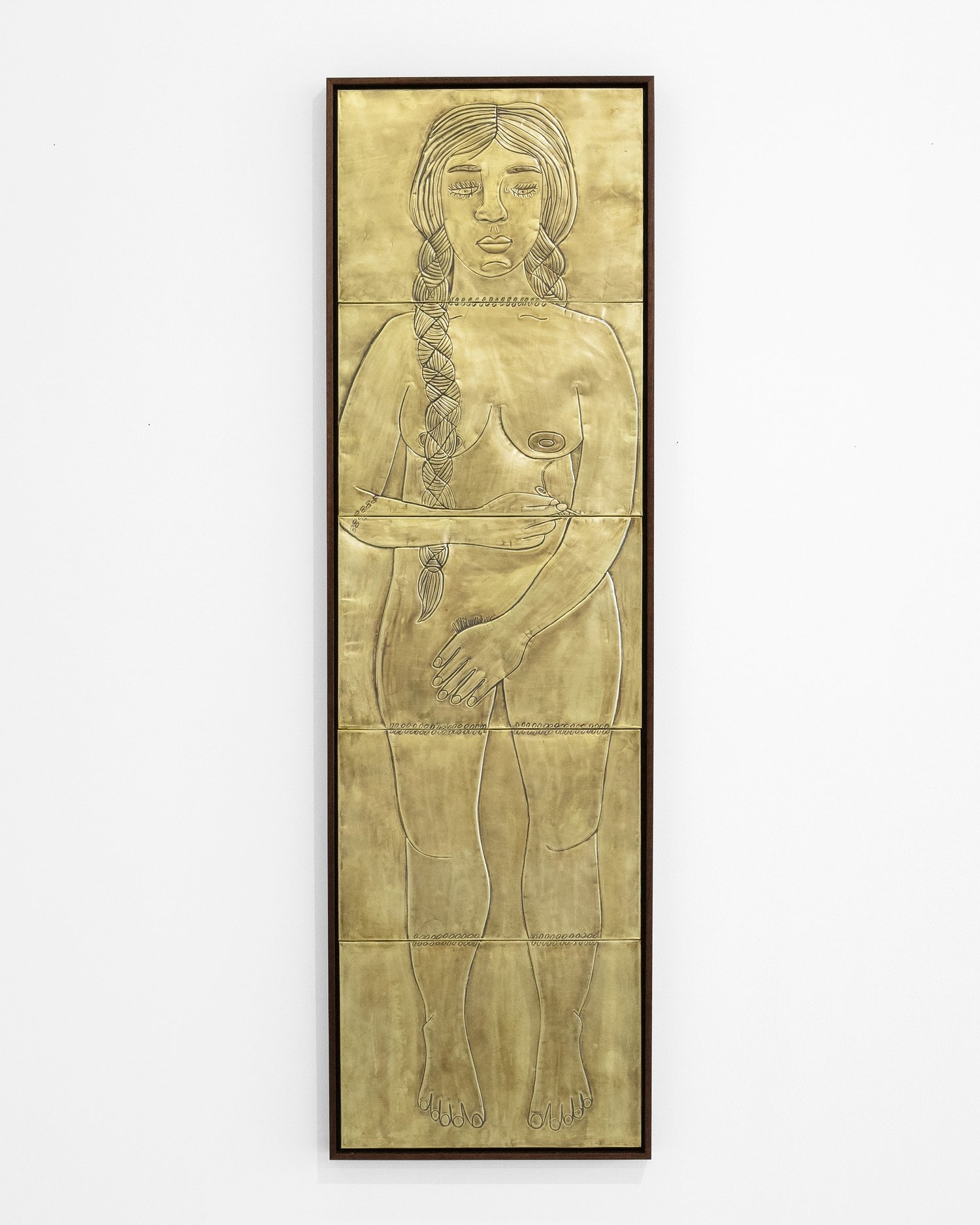 "Zurcido Espiritual", brass, 57" x 17", 2021