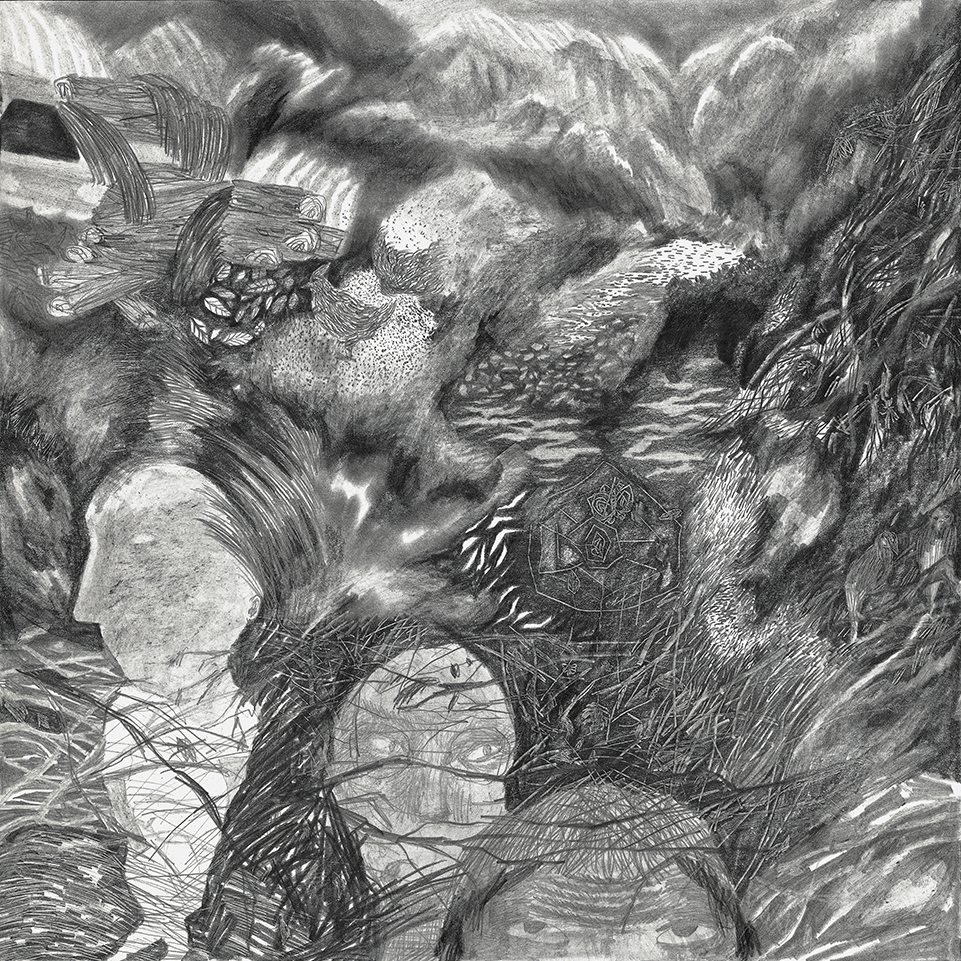 움직이는 눈, 2018, 종이에 흑연, 30x30cm