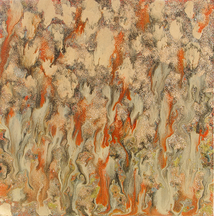 FloatLikeaButterflyStingLikeaBee #12, 2004, oil on aluminum with crystallina, 32"x32