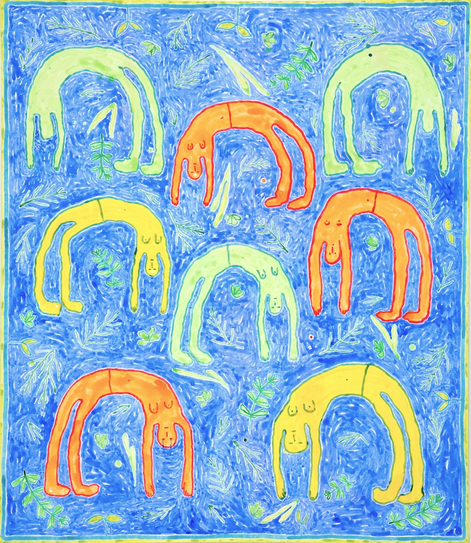 garden, 2024, Flashe on canvas, 72 x 61.5 in.