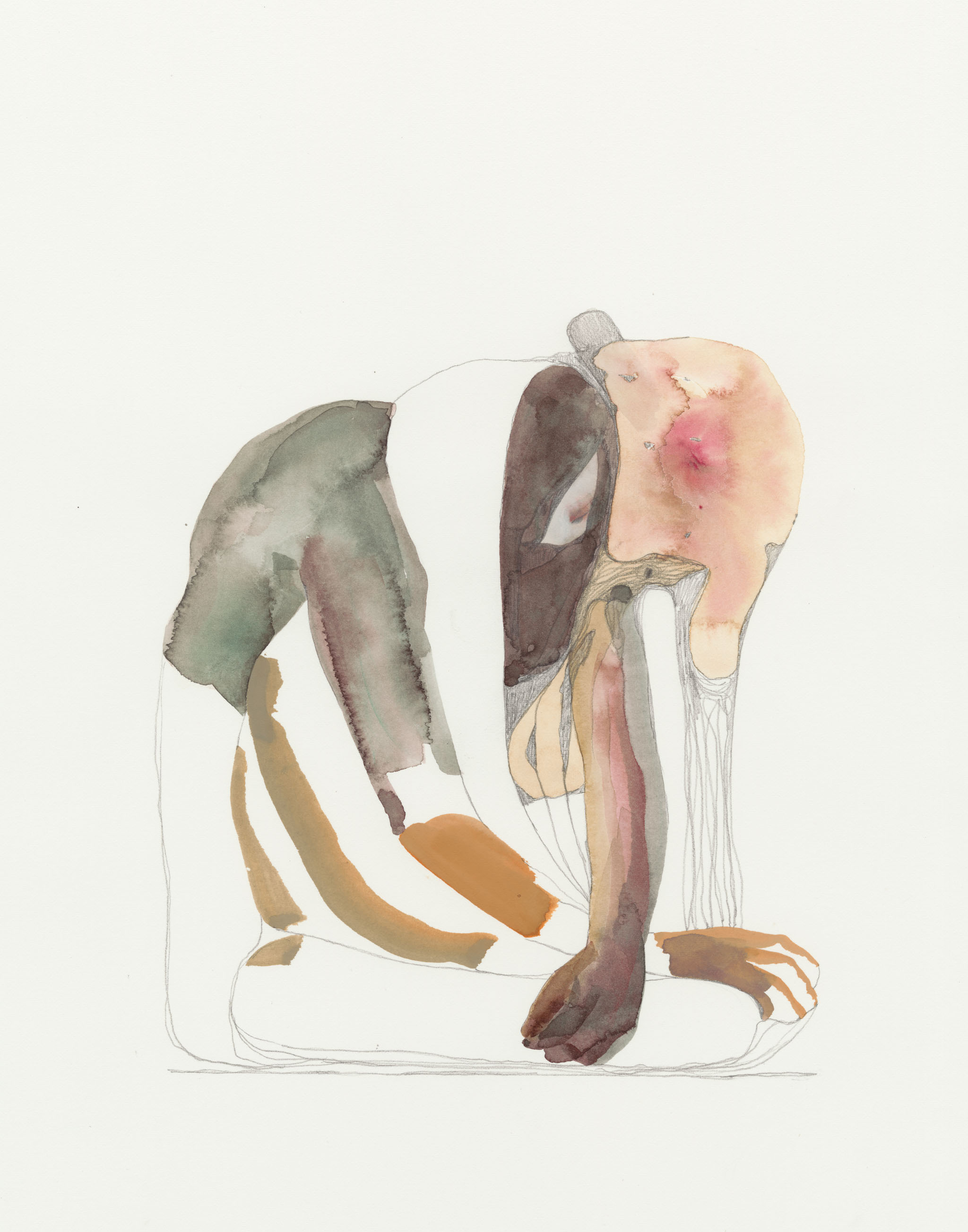 Plague (2) 14x11 colored pencil, graphite and watercolor on paper 2019