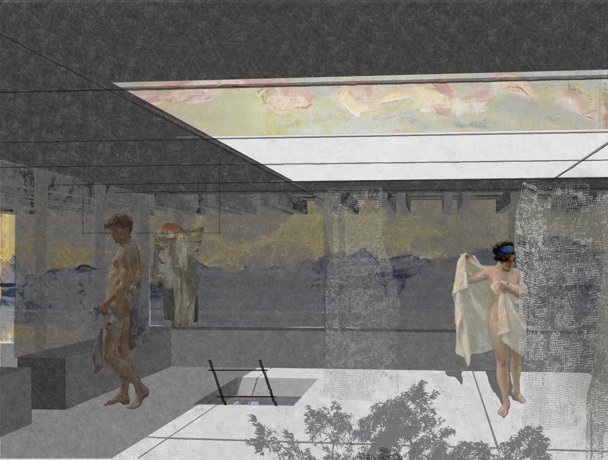 Enclosure, inside and outside separated from each other