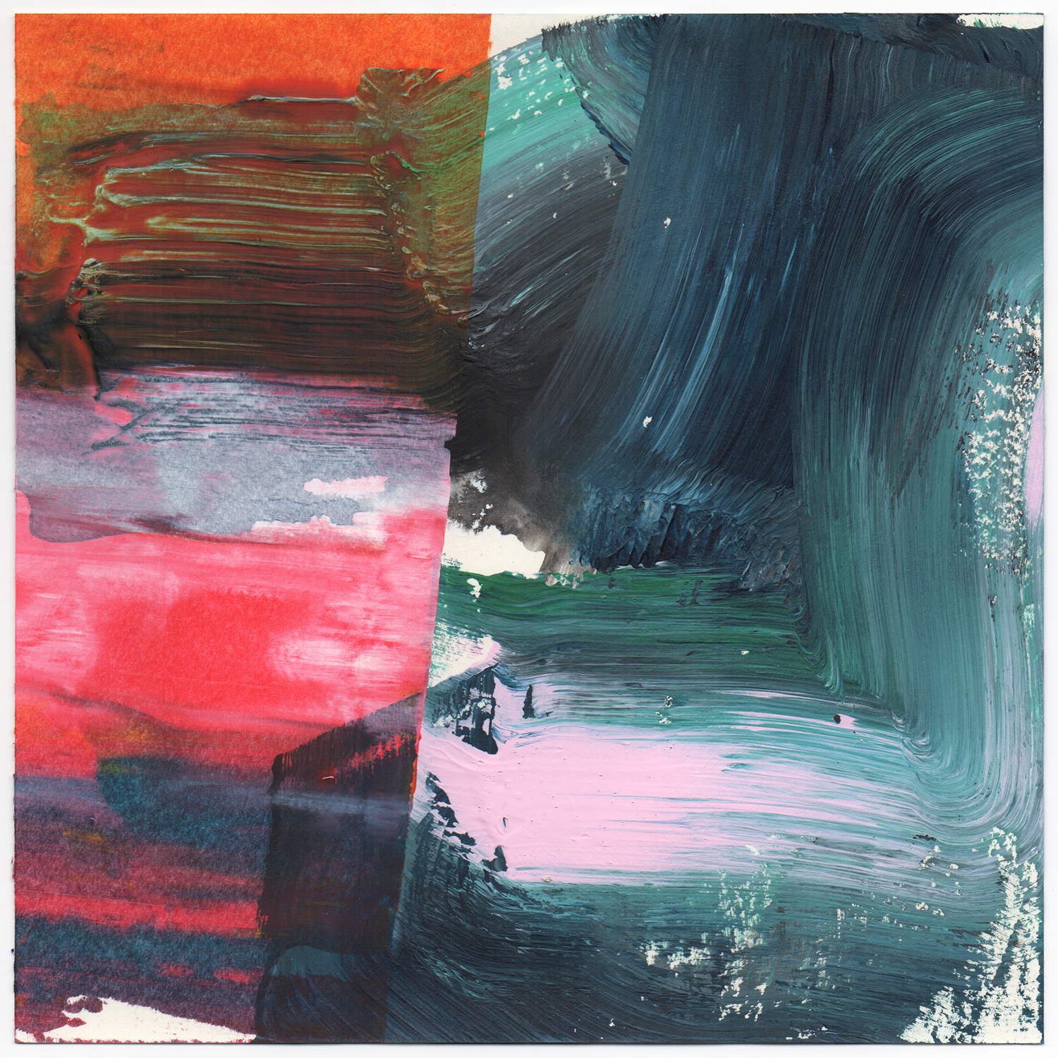 Untitled 363, 2017, Acrylic on paper, 20x20cm