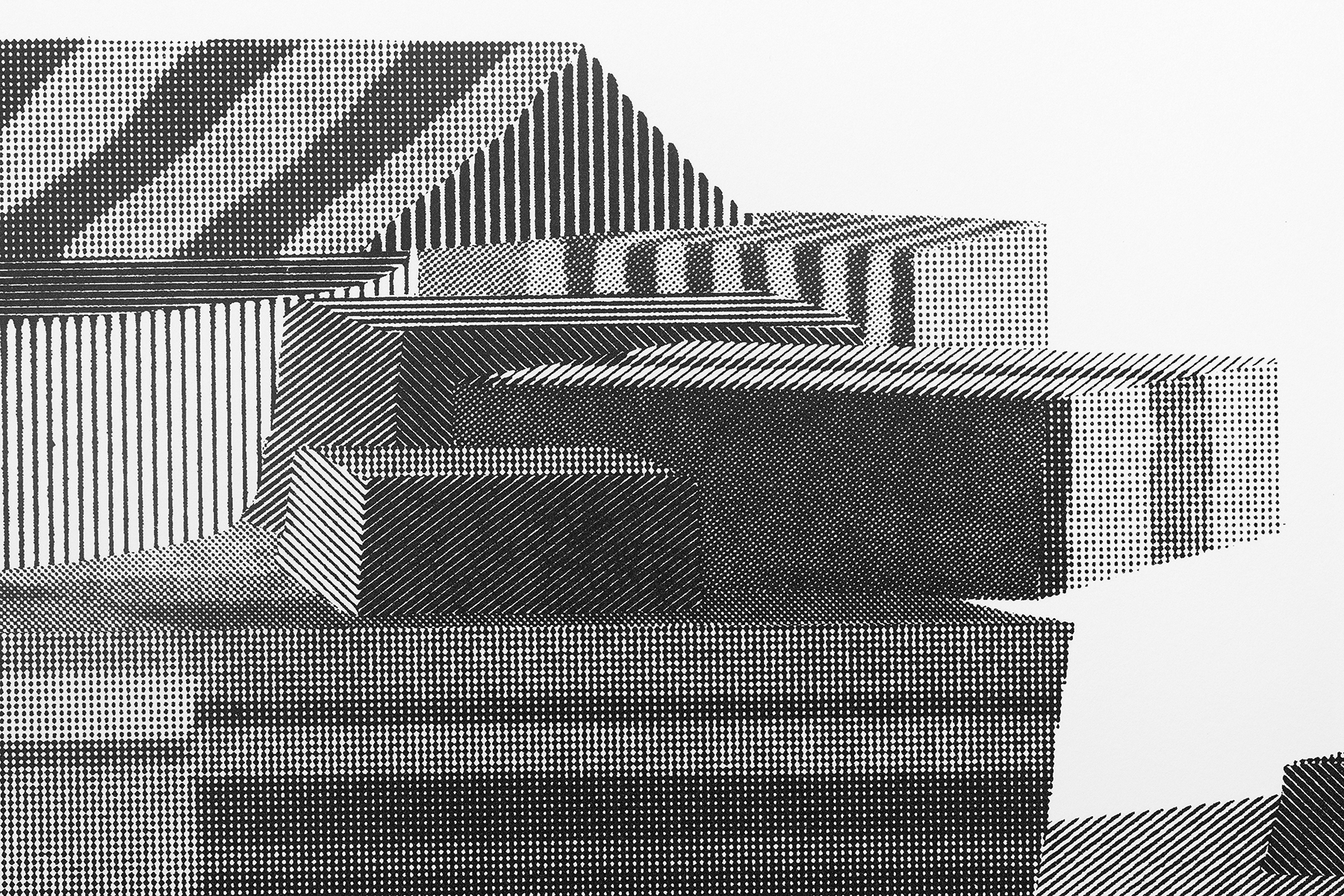 (Detail) - L'orgue de Barbarie, No. 4, 2024, screenprint on somerset satin, 30 x 44 inches, (edition of 5)
