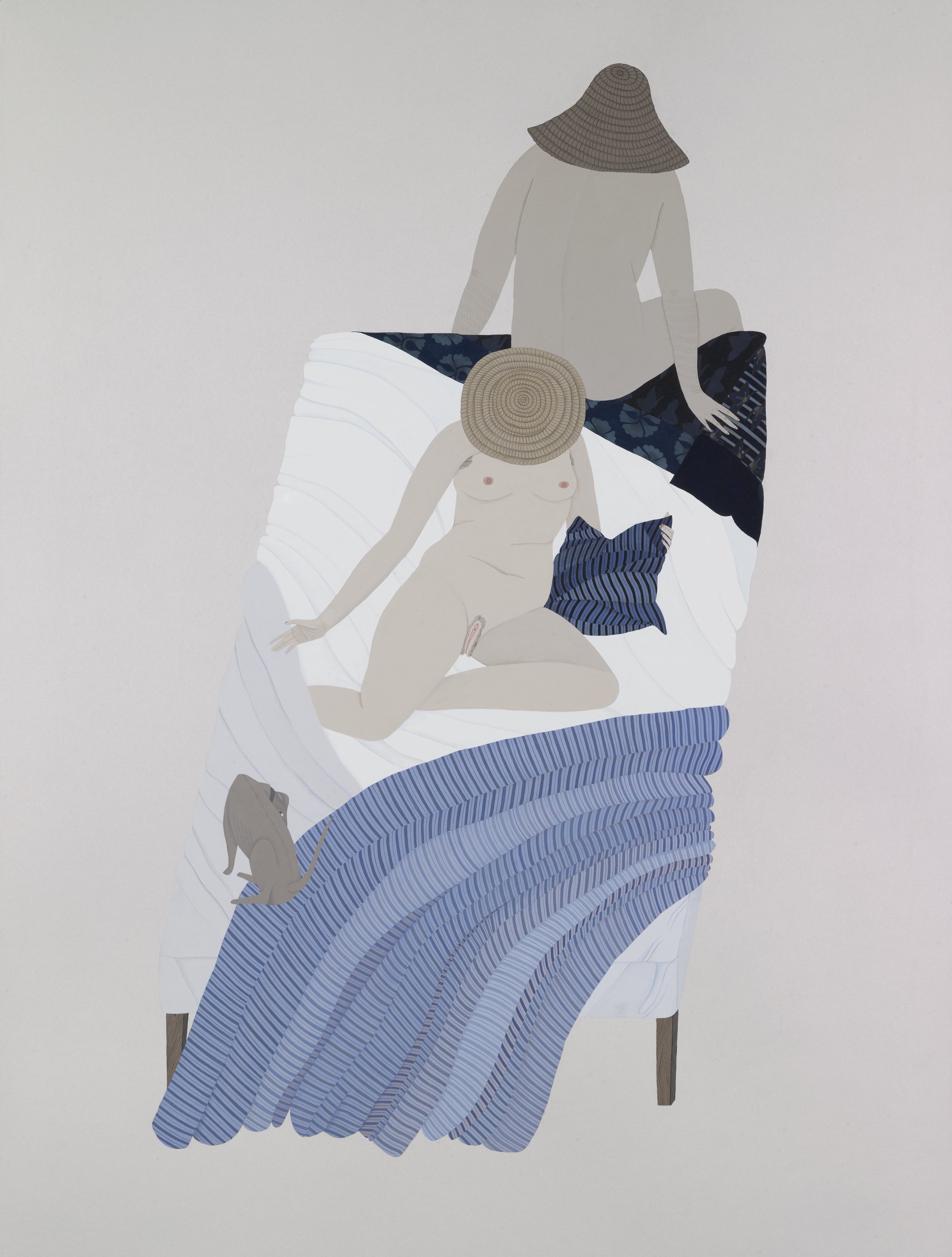 Bedroom Scene with Dog