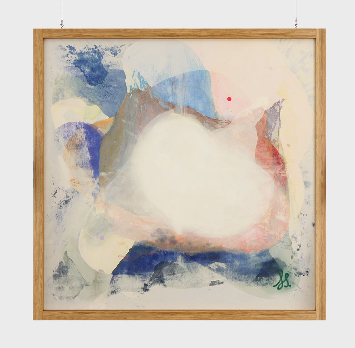 In Passing, acrylic and oil stick on canvas, 2024, 214 × 214 cm (framed). Photo: Mengqi Bao. Courtesy of the artist and Perrotin.