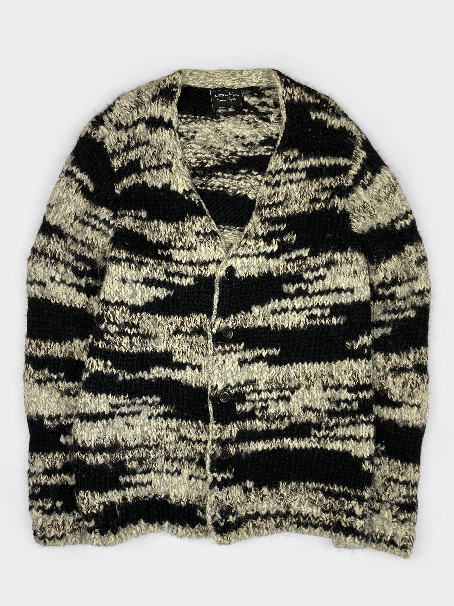 NUMBER (N)INE Camo Knit Cardigan SS/AW03 