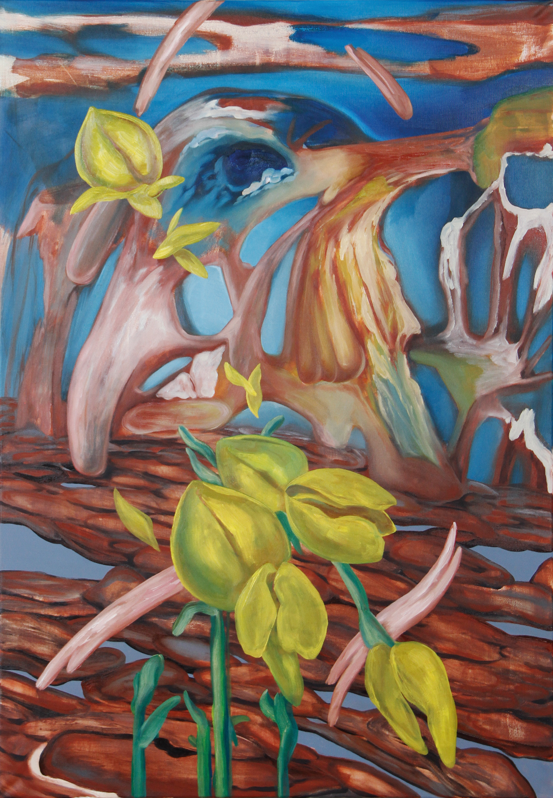 Desertflower, Öl und Acryl auf Leinwand 70 x 100 cm, 2023