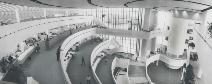 Archive interior photo of Scarborough Civic Centre balconies
