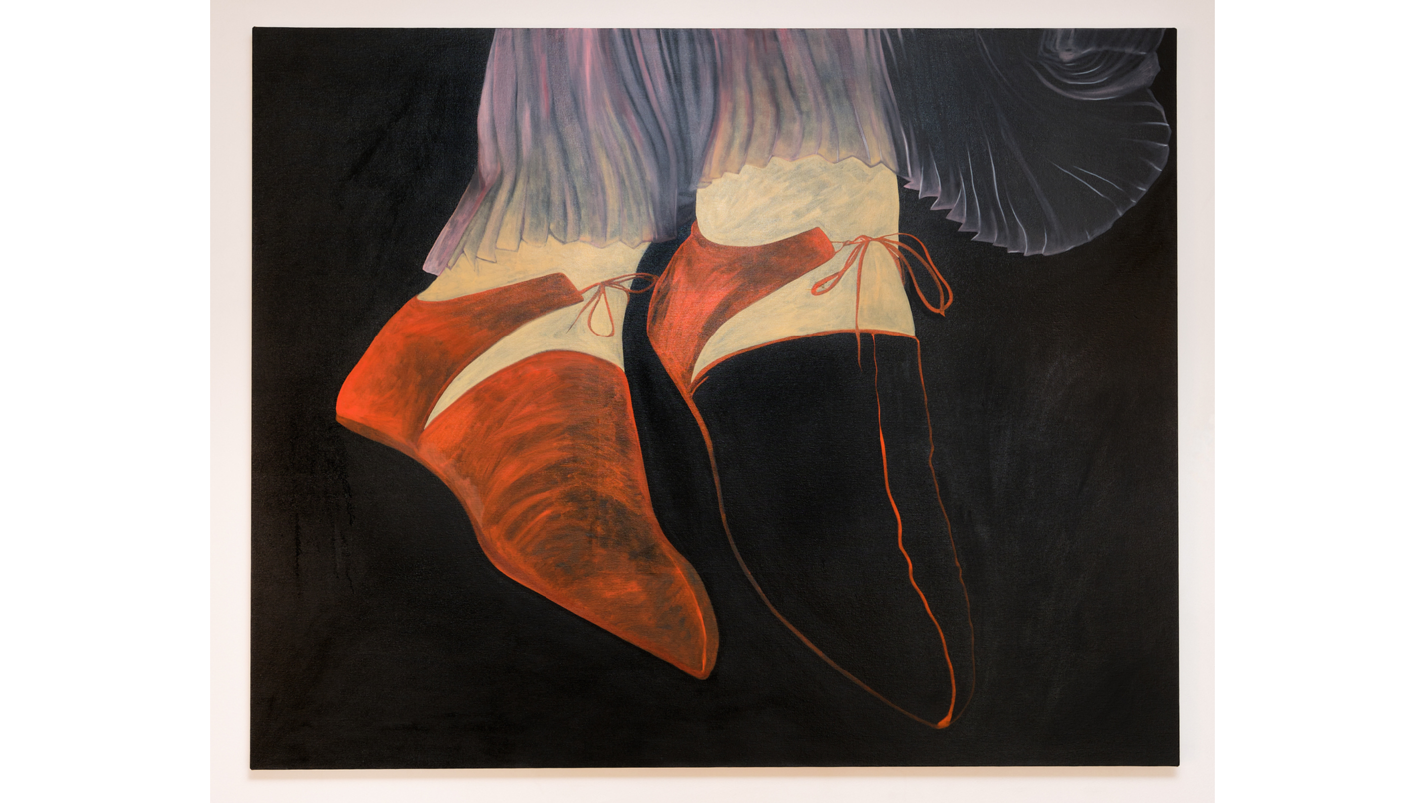 The Red Shoes, 2023, Oil on canvas, 52.4 × 121.9 cm