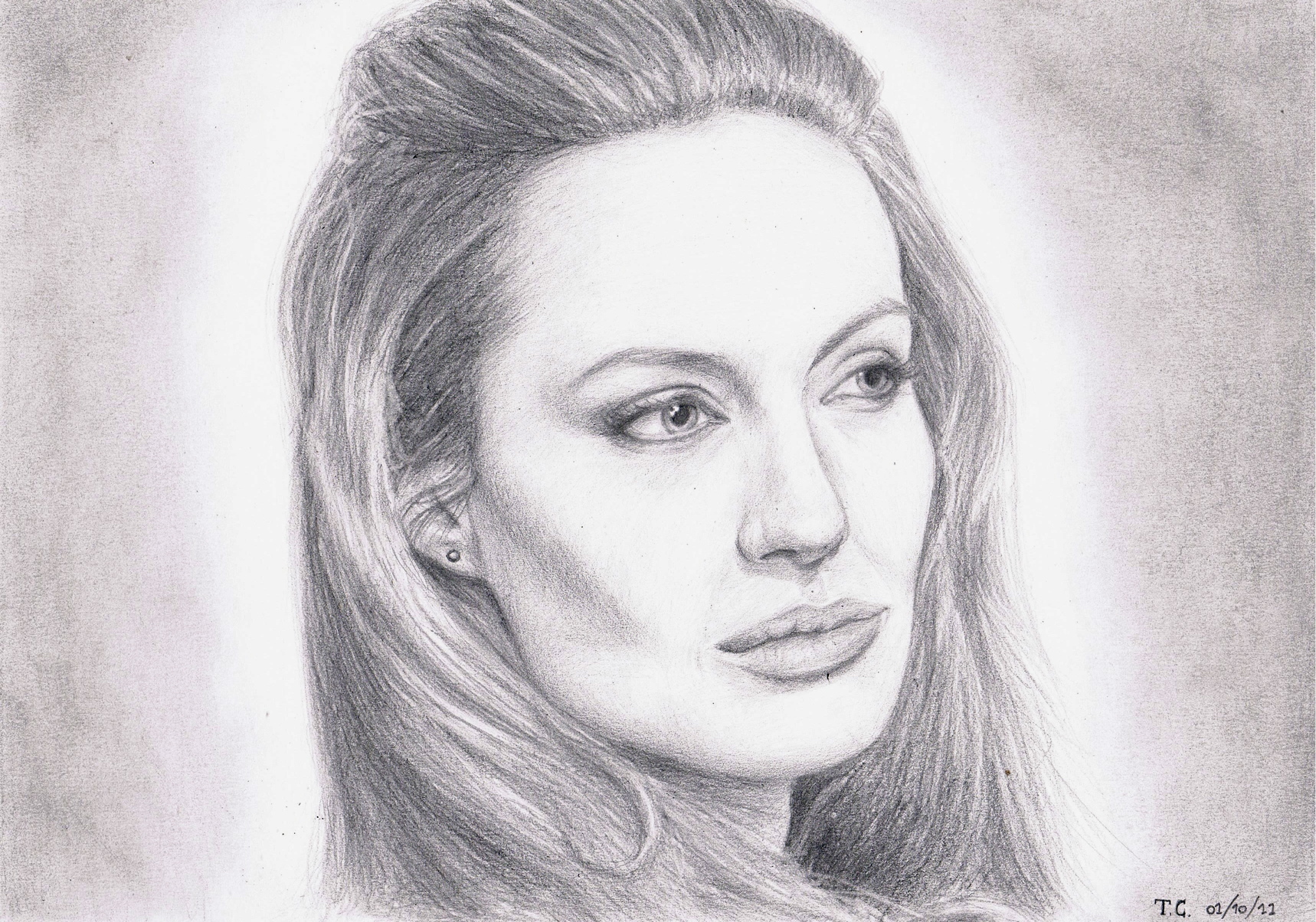 Angelina Jolie fan art via FANPOP by user Timothee