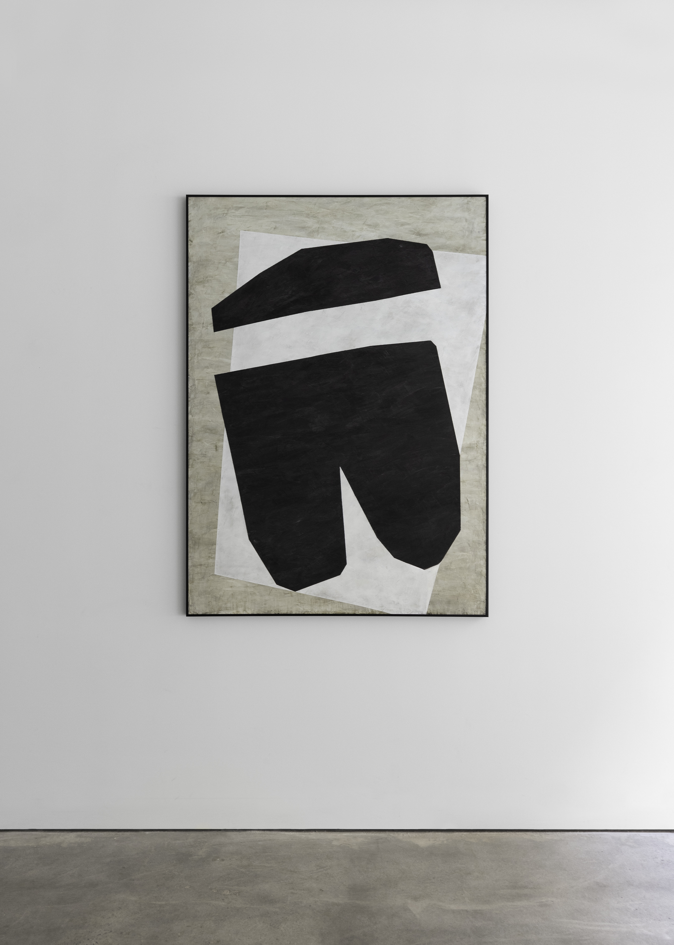 Untitled_08, 2019 | Plaster, lime, matte medium on paper | 40” x 56”