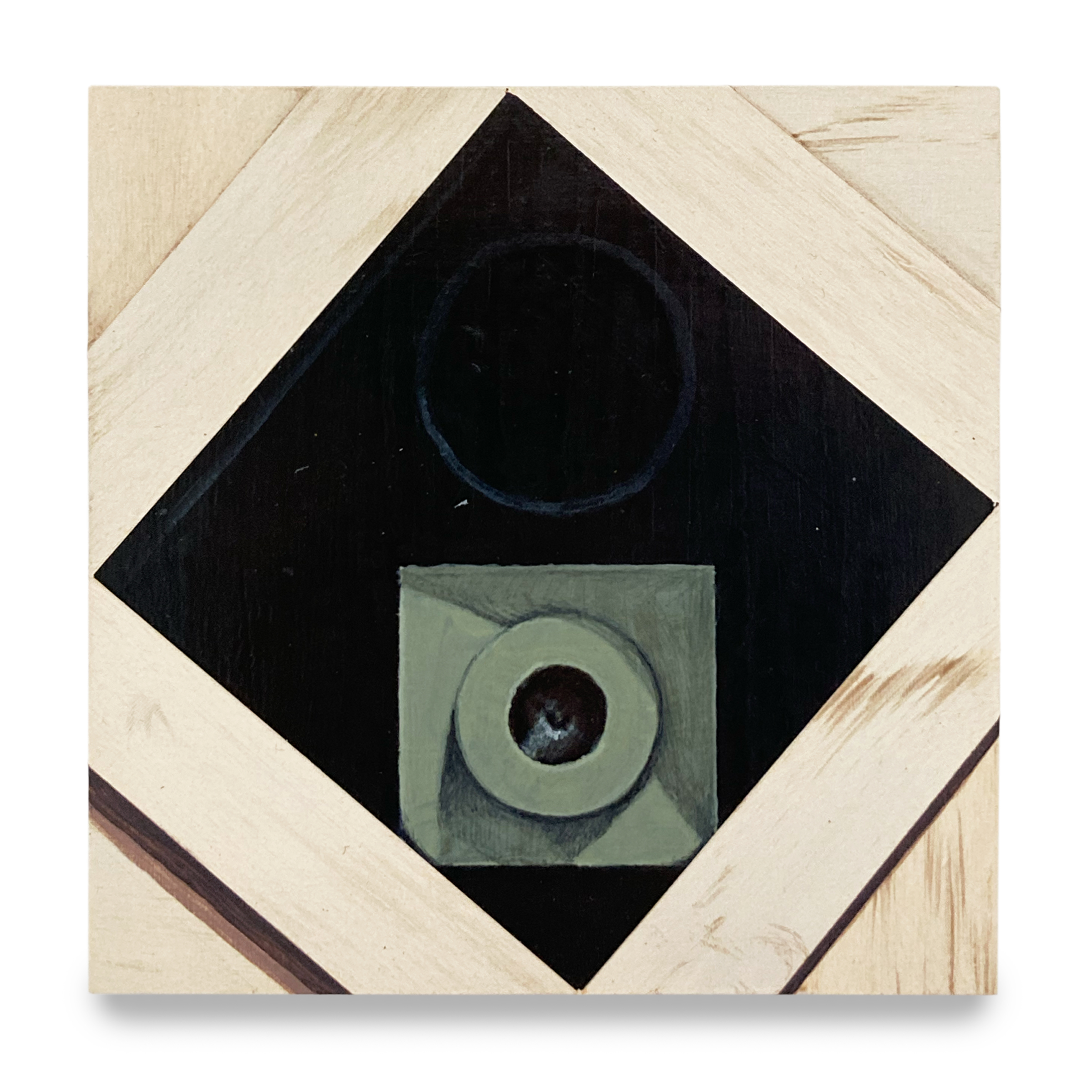 Security Cam 1; Acrylic Paint on Panel; 6x6 inches