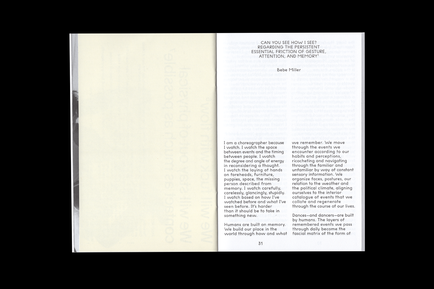 RELATIONS, 2018. PERFORMANCE COLLATERAL. Design Direction: Gabriel Melcher; Design: Dorothy Lin.