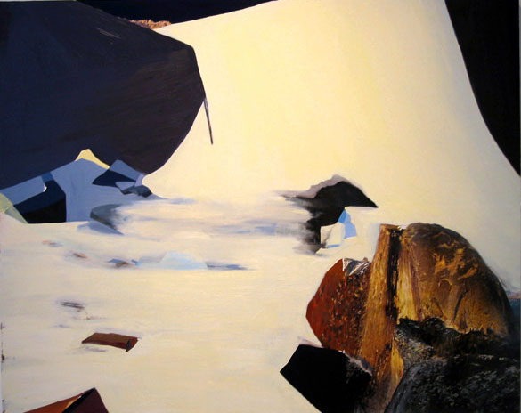 "The Wood Shed", acrylic, collage, oil on board, 48x60, 122x153cm 