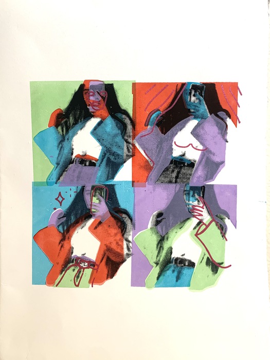 General Scholarship Awards ($100 for printmaking), Vickie Tran, Pop Art Selfie, 11" x 15", screenprint