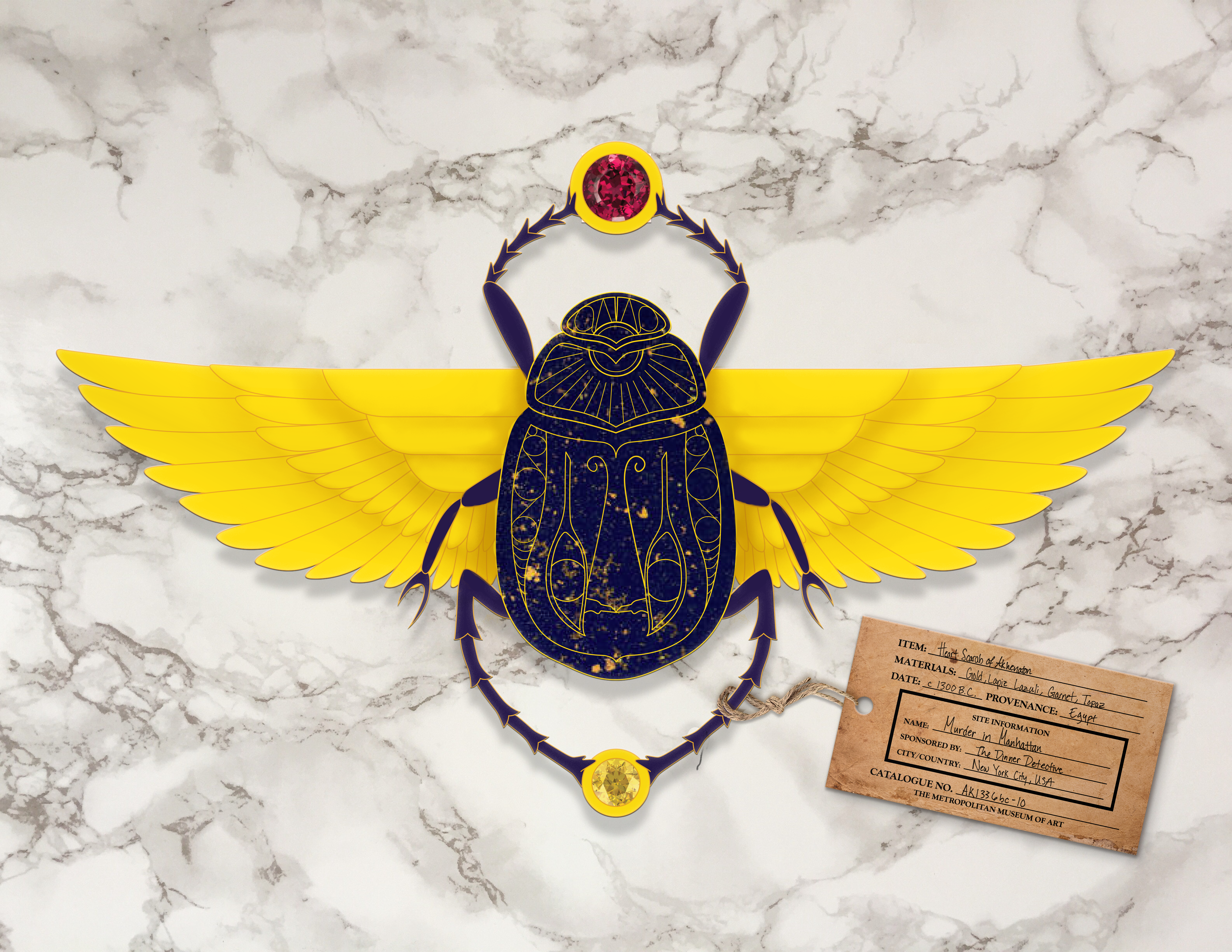 4.5"x3" jeweled beetle (Opened Topside)