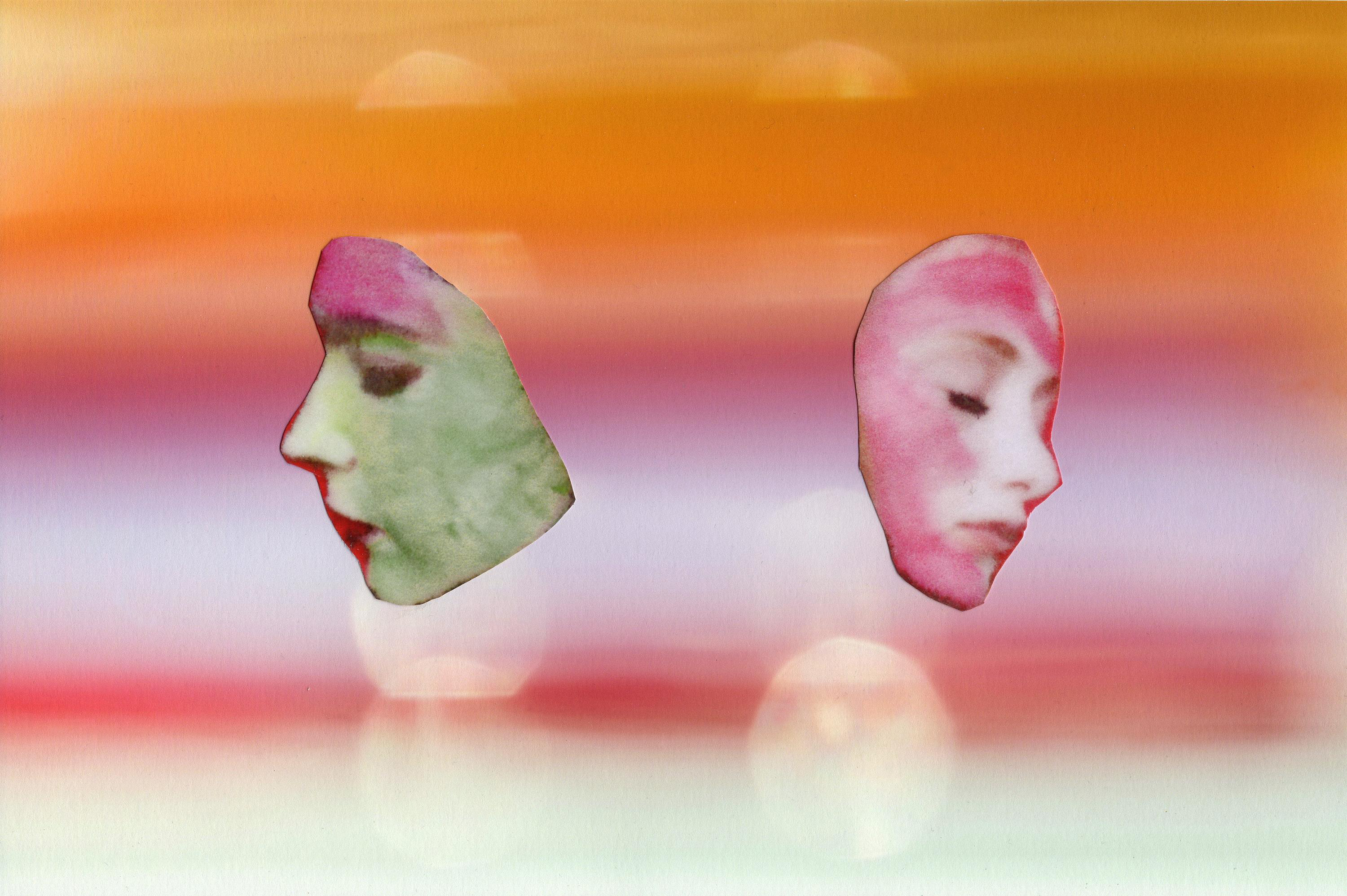 Two Faces, 2023, photomontage of giclée prints, 30 x 20 cm
