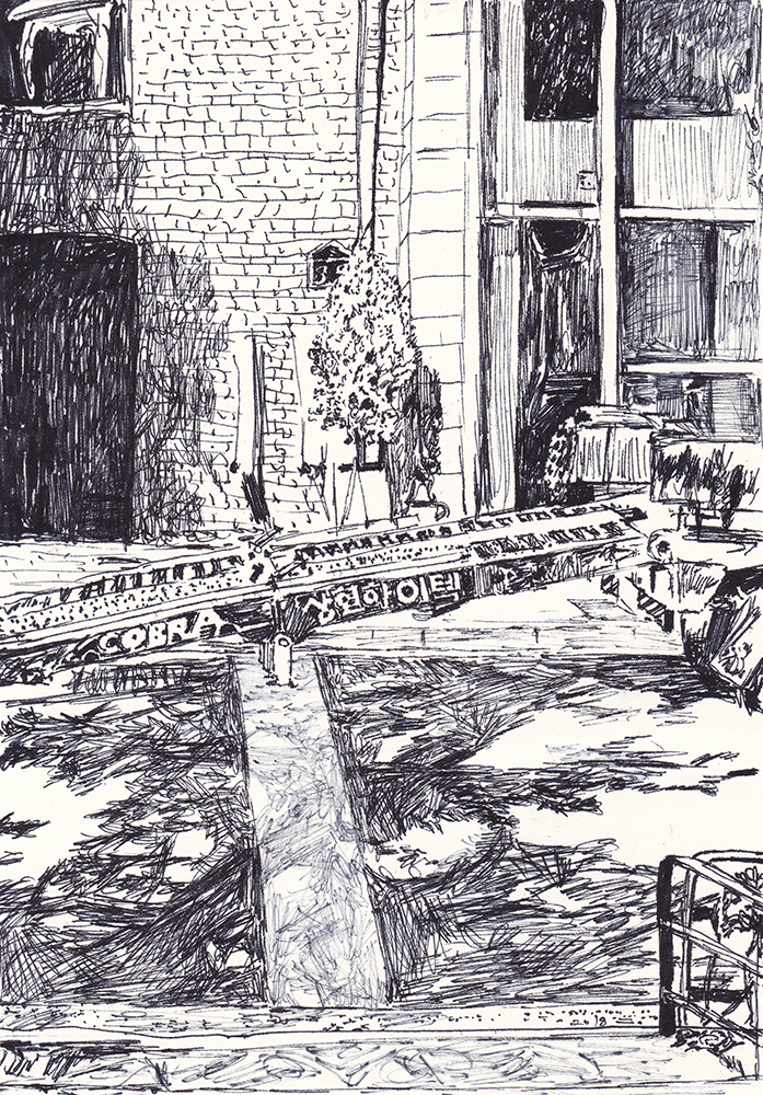 삼청동 햇볕, 2018, pen on paper, 21*14.8(cm)