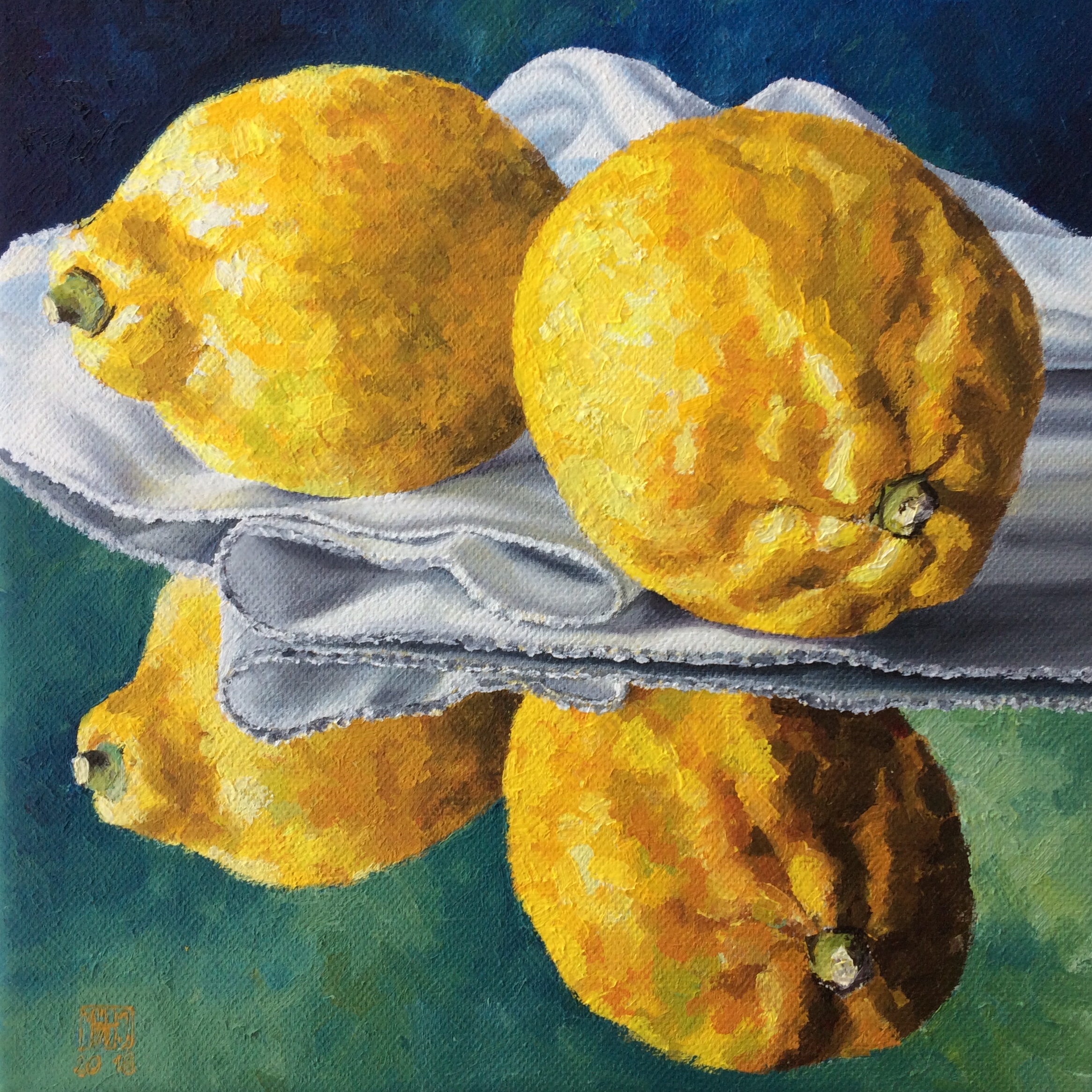 454–Zitronen & Spiegel 520×20 cmÖl auf Leinwand2018sold