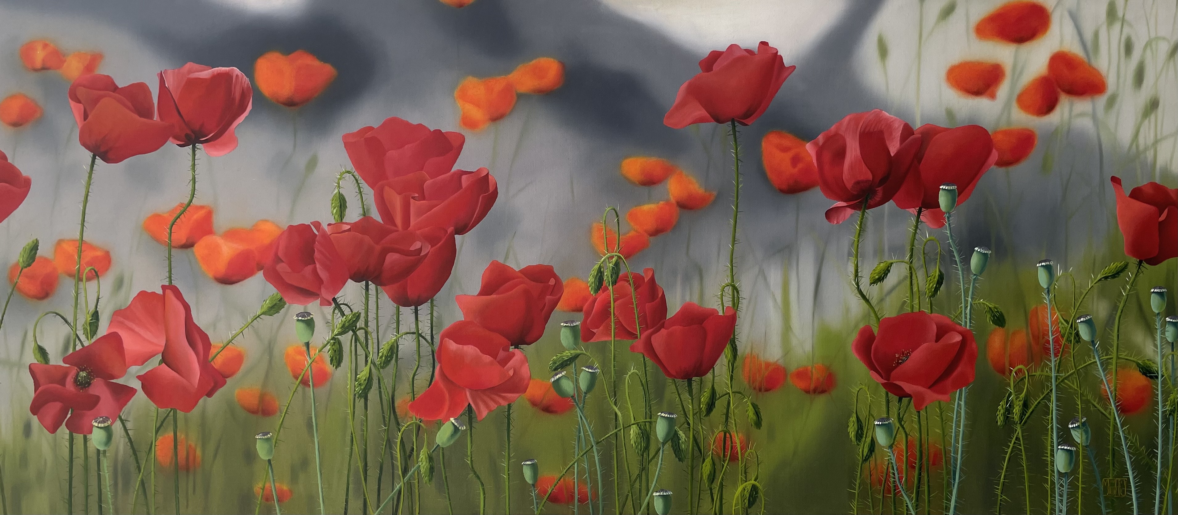 142–Mohnfeld 440×90 cmÖl auf Leinwand2021sold