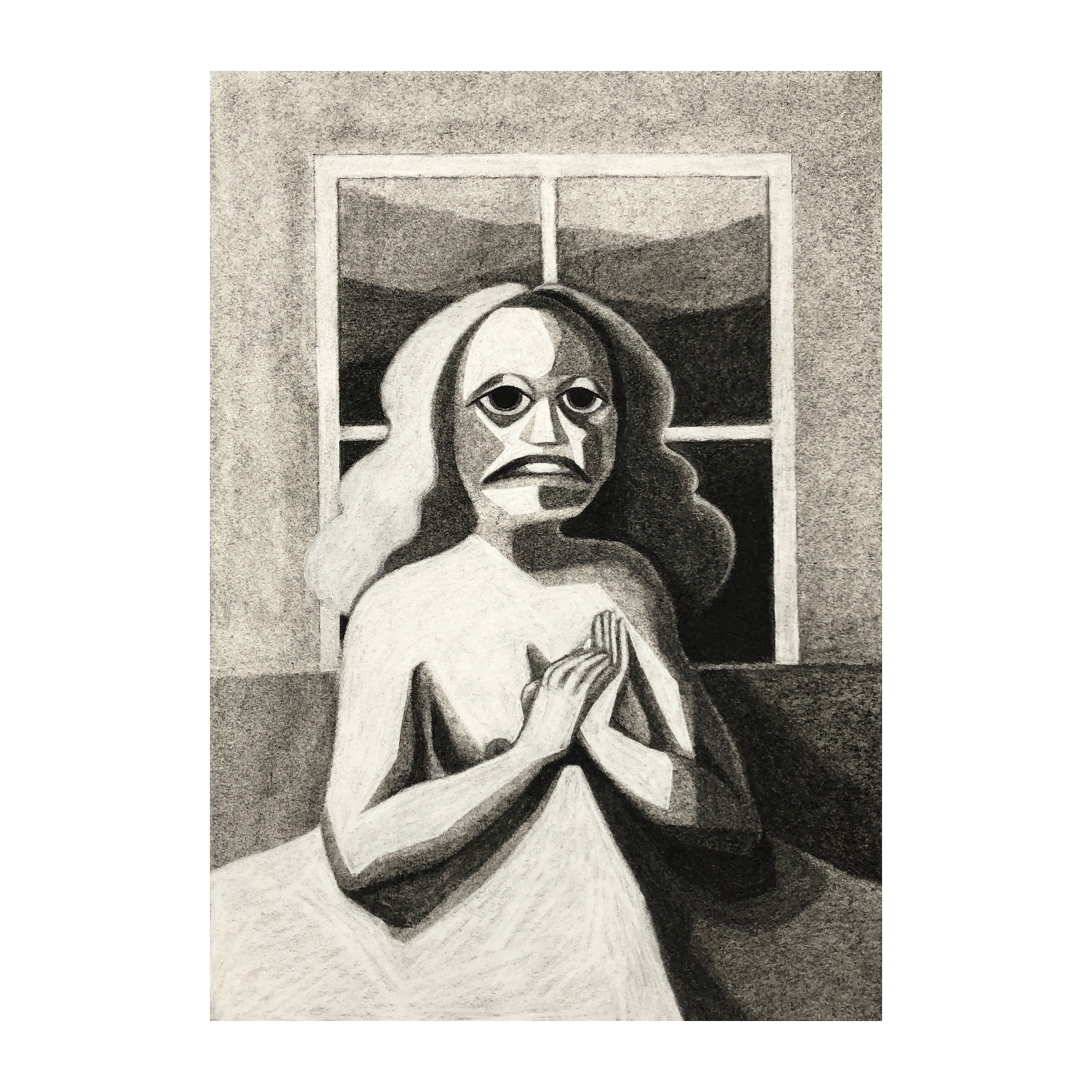 We Are Having a Great Time, 2020, 9" x 12", charcoal on paper