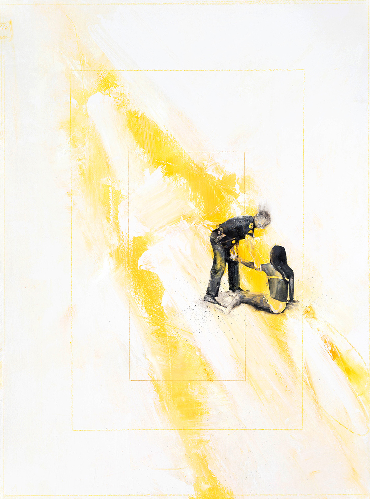 SCRAMBLE I _JUNE 5, 2015 – 22”x30” ea. – Oil, color pencil on watercolor paper