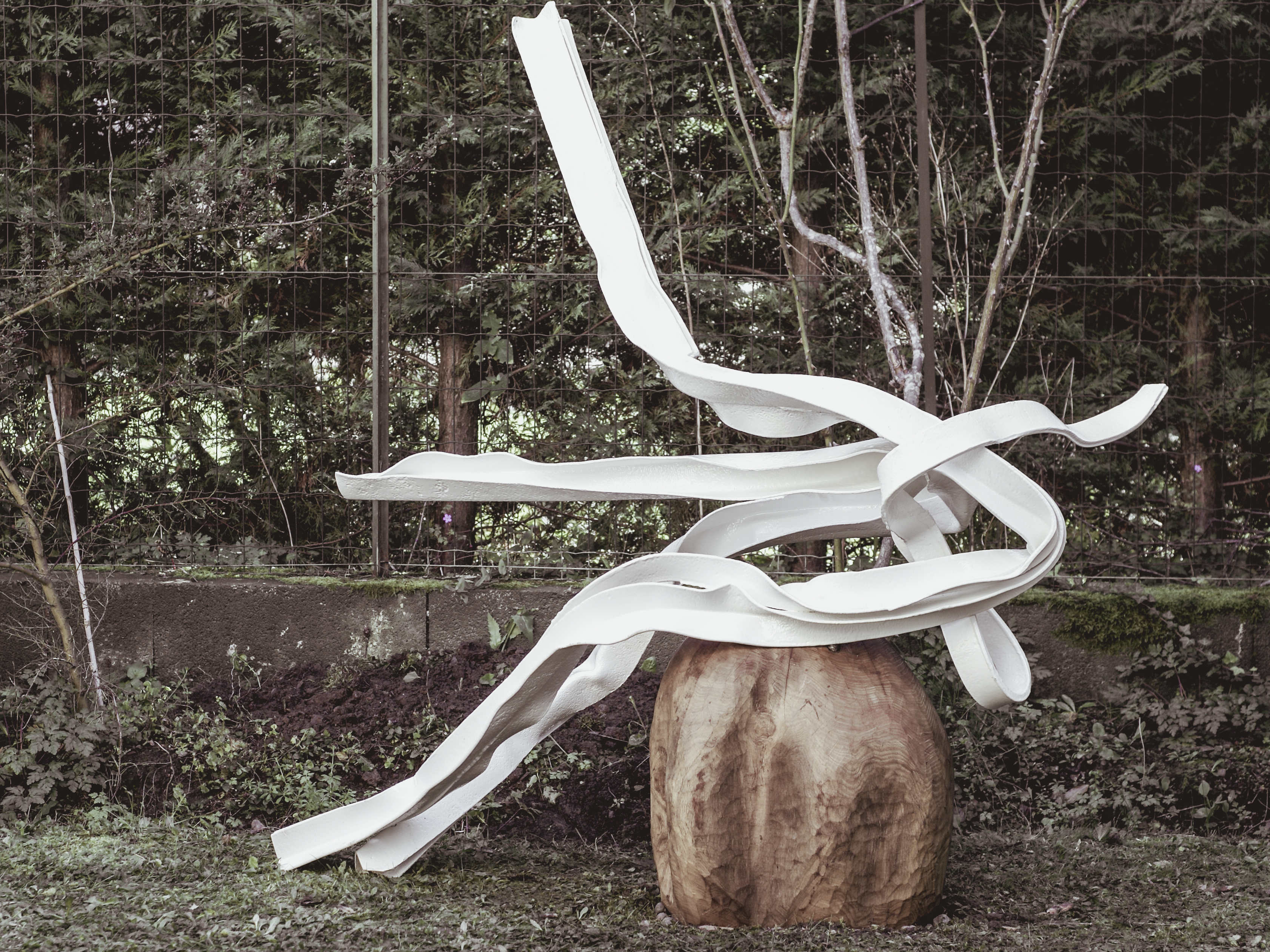 robinier, acier thermo-laqu&eacute; - collaboration Anne Villemur | h. 150 cm