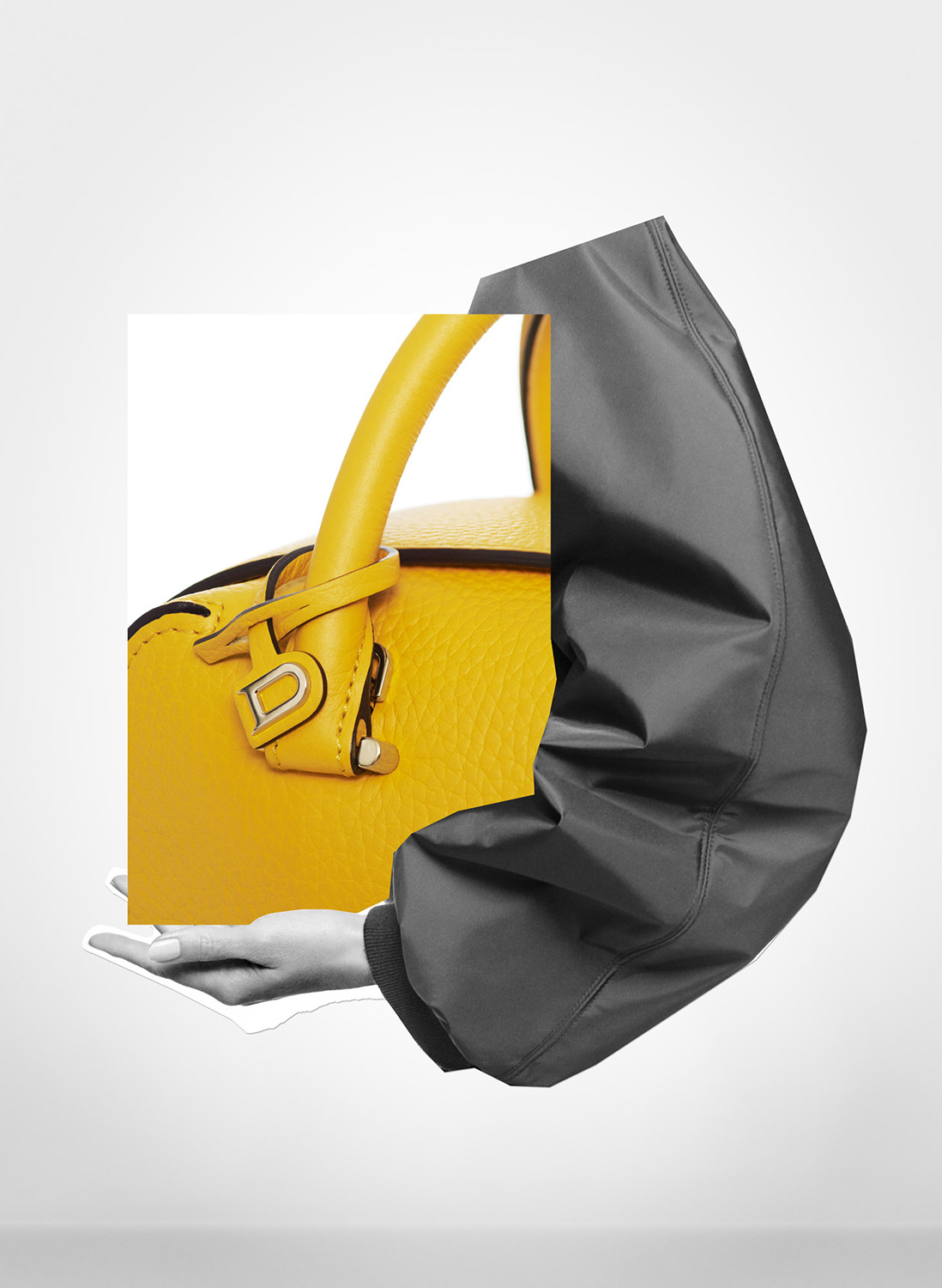 Still Life Photographer Martin Vallin creates eccentric collages using playful placement and bright colors for Delvaux