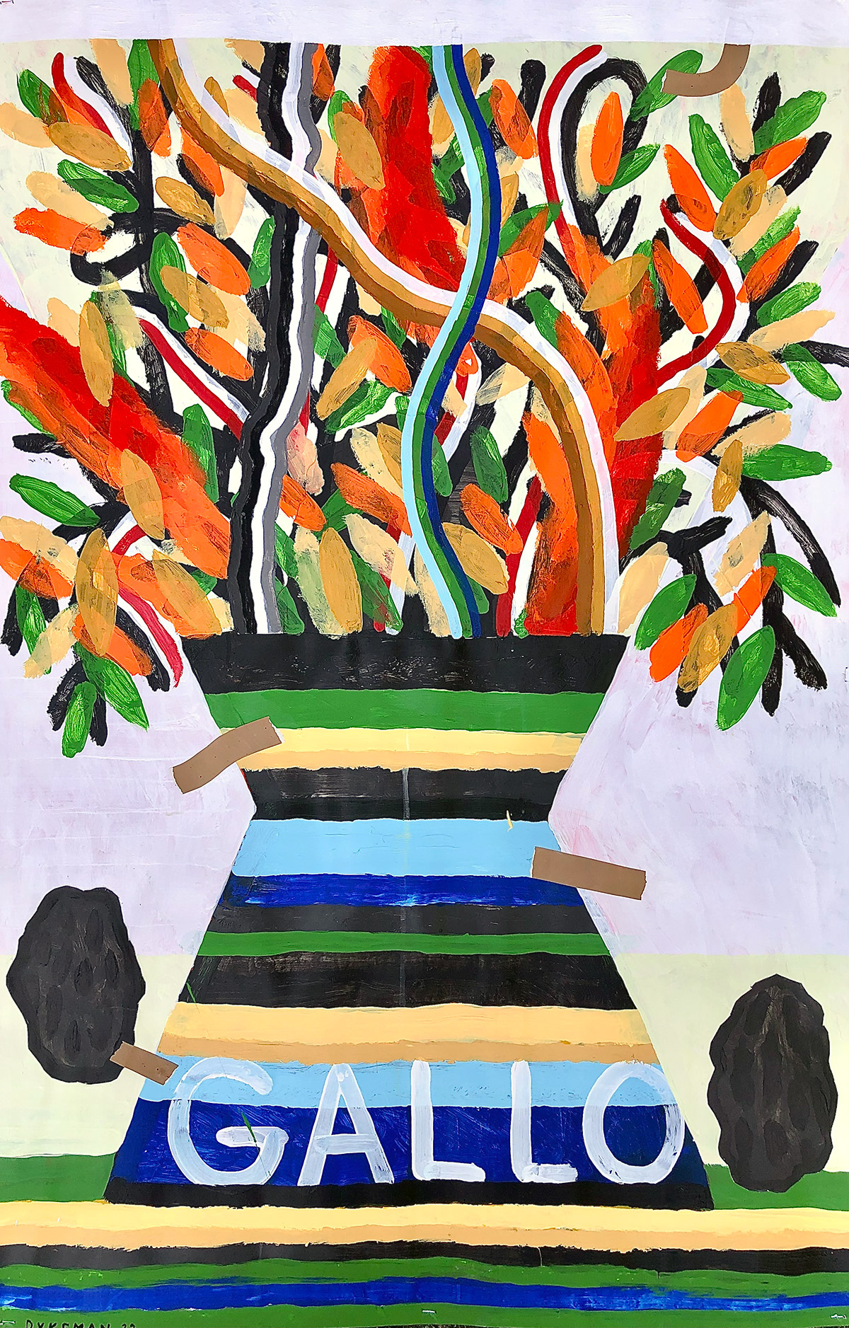 Gallo, 2022, Acrylic on paper, 40 x 26 in.*